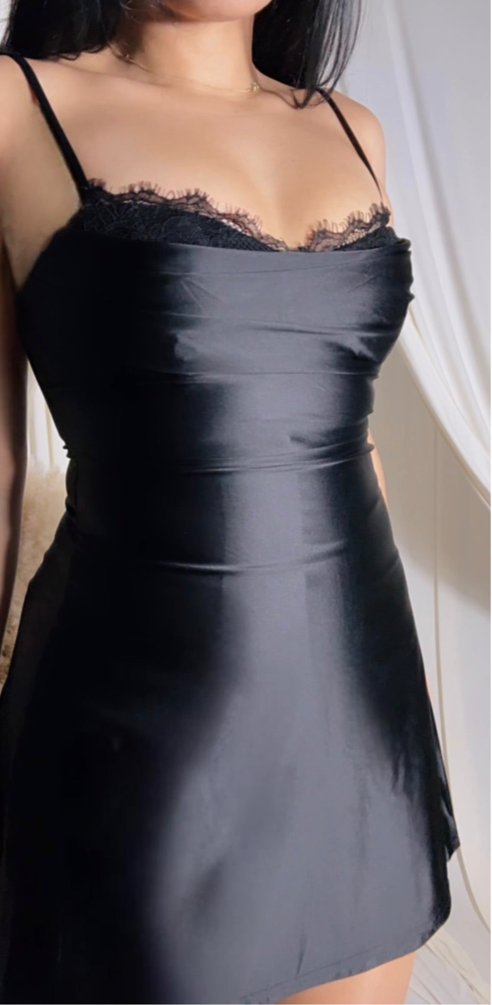 BBTM little black/lace satin dress