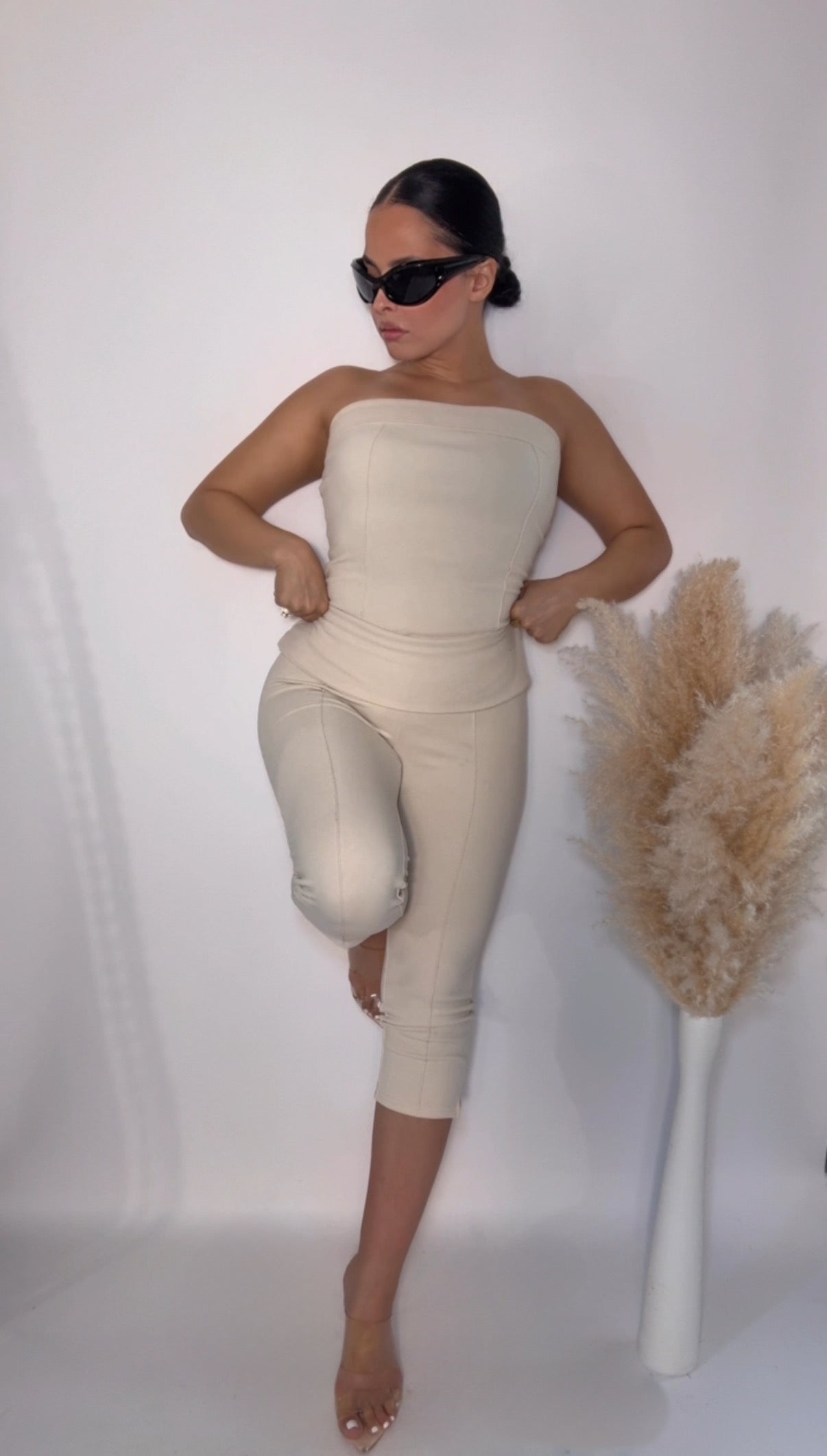 BBTM CHIC FOLD-OVER CAPRI CREAM