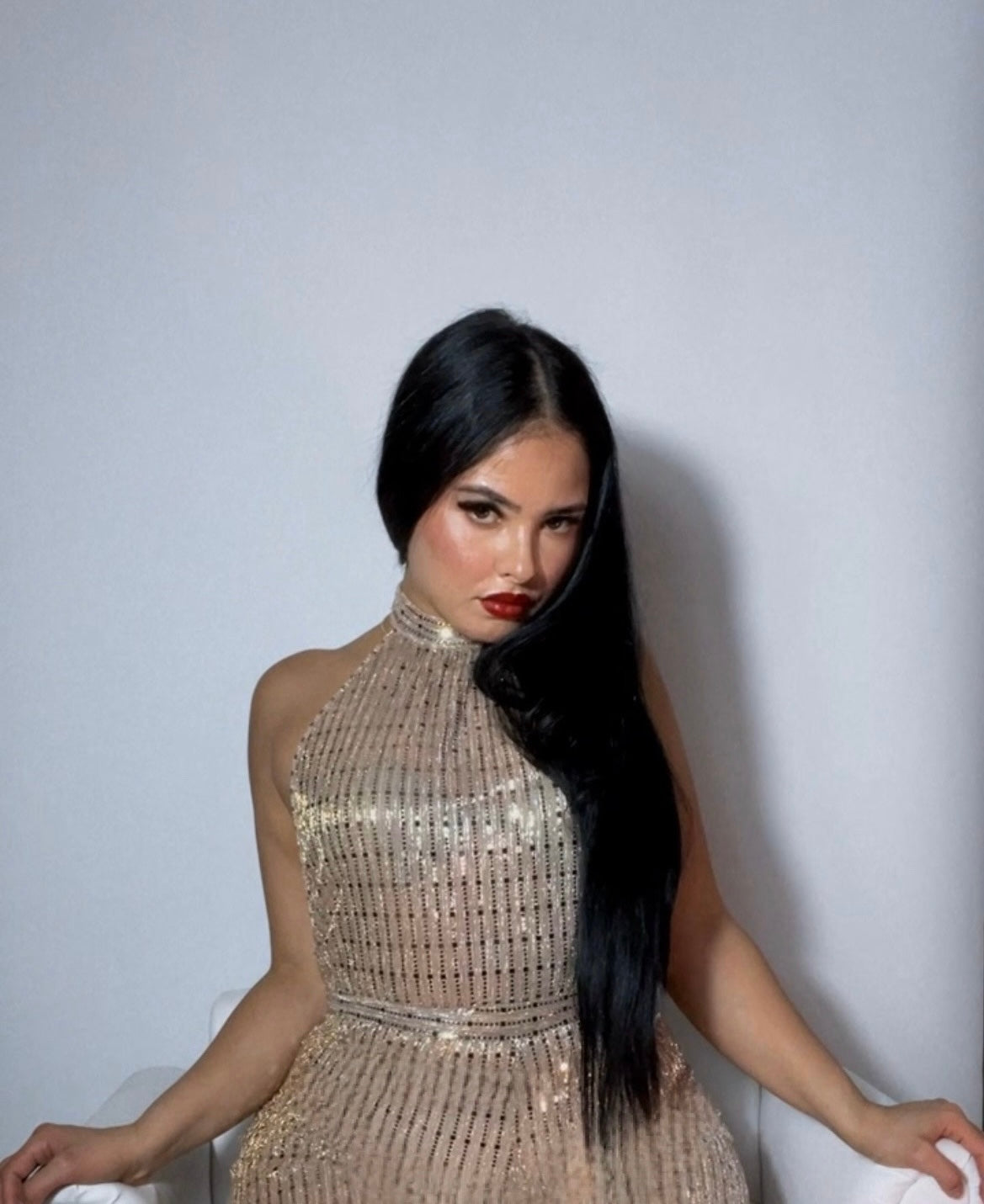 Crystal sequin jumpsuit