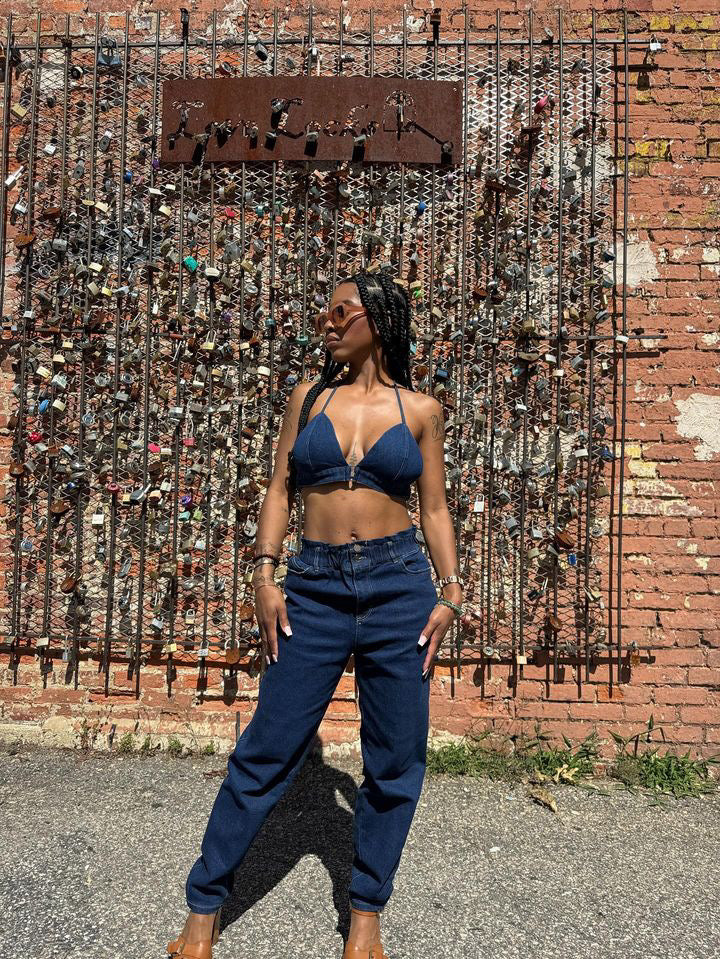 BBTM DARK HIGH WAISTED DENIM JEAN