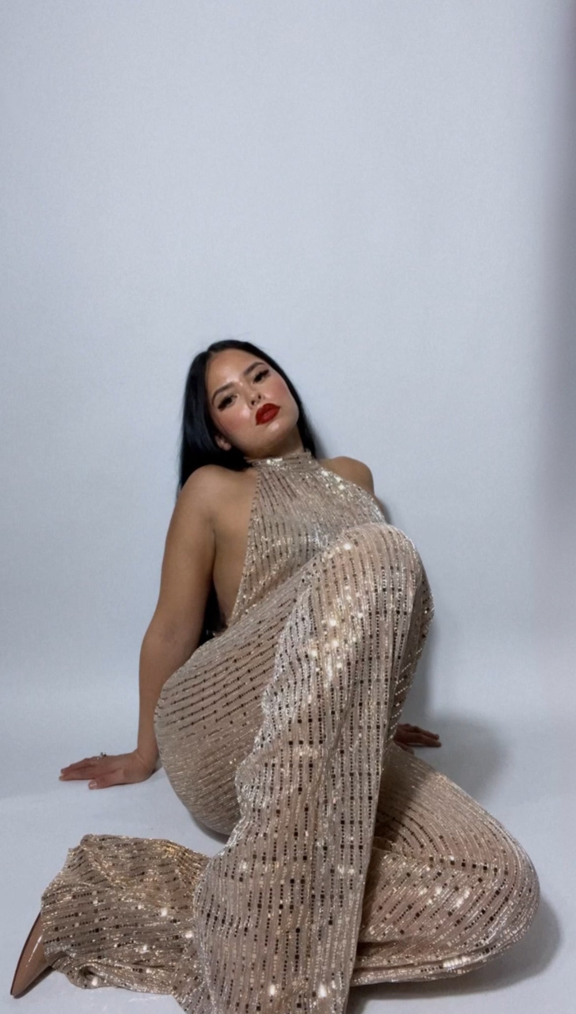 Crystal sequin jumpsuit