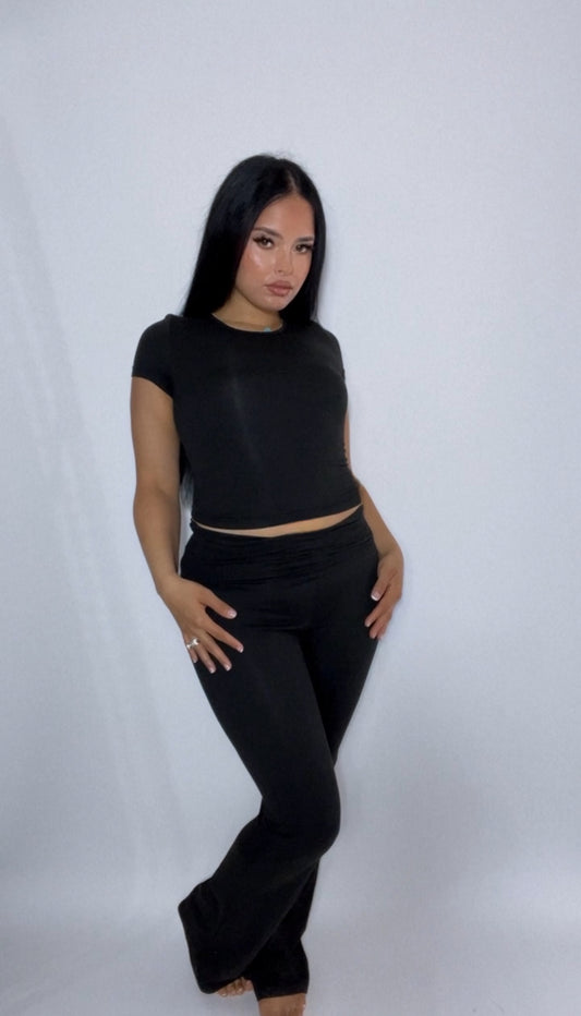 BBTM LOUNGEWEAR SMOKED BLACK YOGA BOTTOM