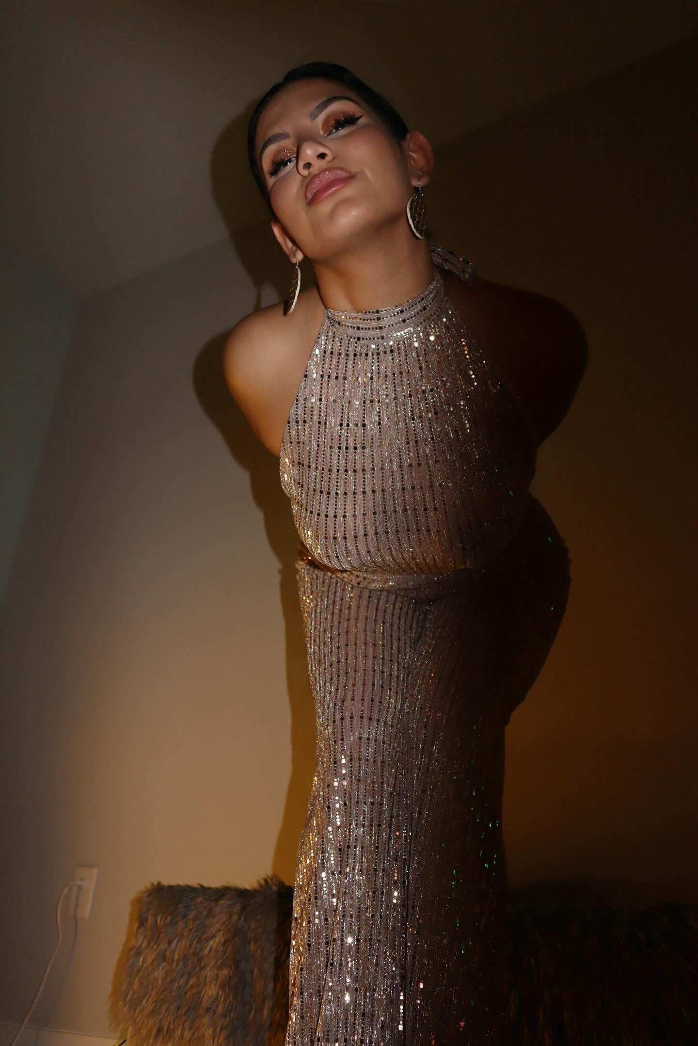 Crystal sequin jumpsuit