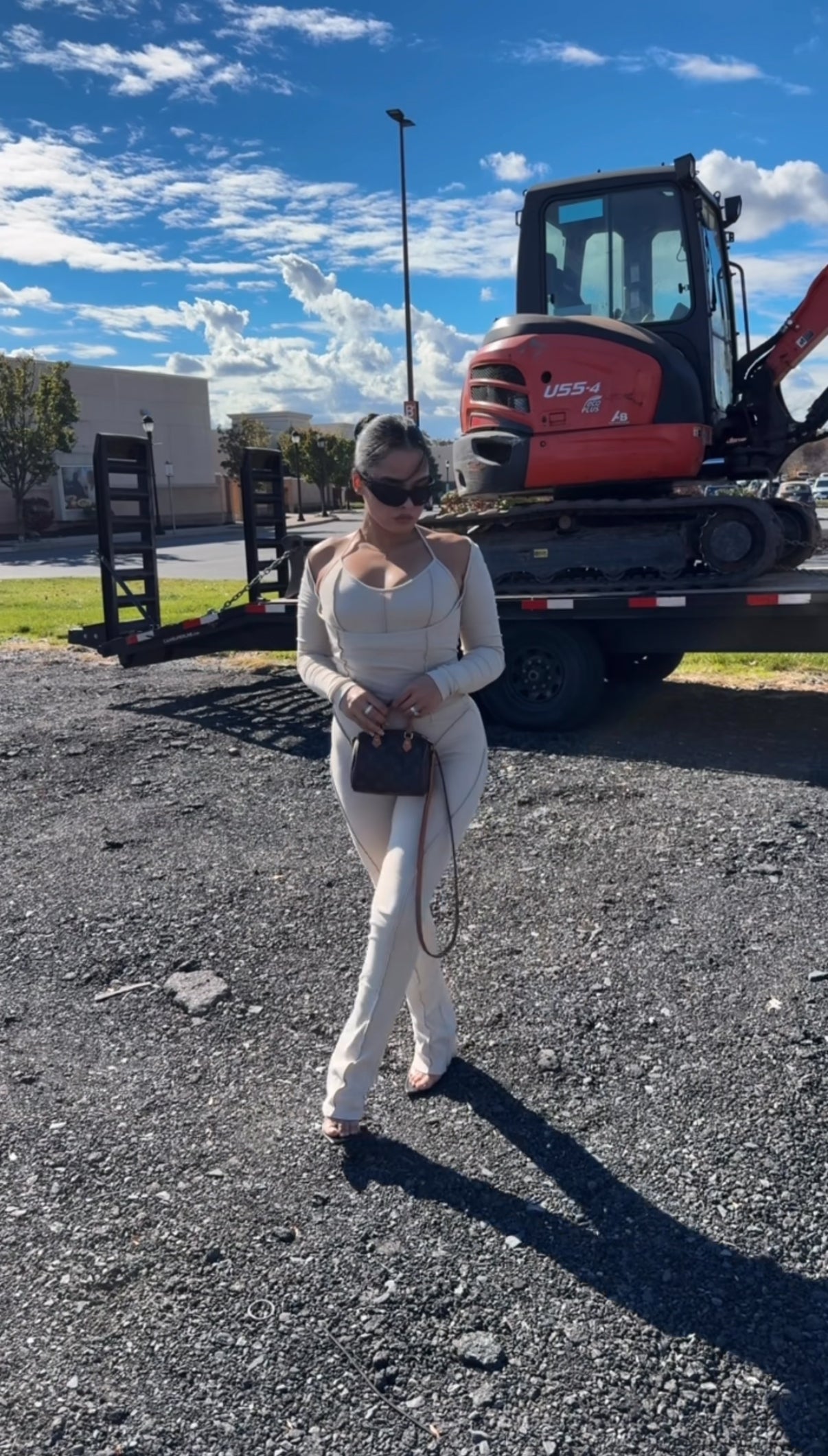 BBTM CHIC RIBBED CREAM MULTI DIMENSIONAL TOP