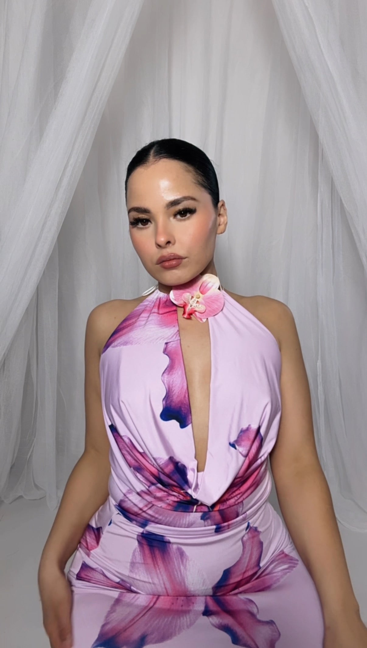 BBTM SPRING ORCHID CHOKER TOP