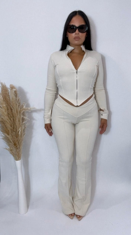 BBTM CHIC ULTRA SOFT ZIPPED JACKET creamy taupe