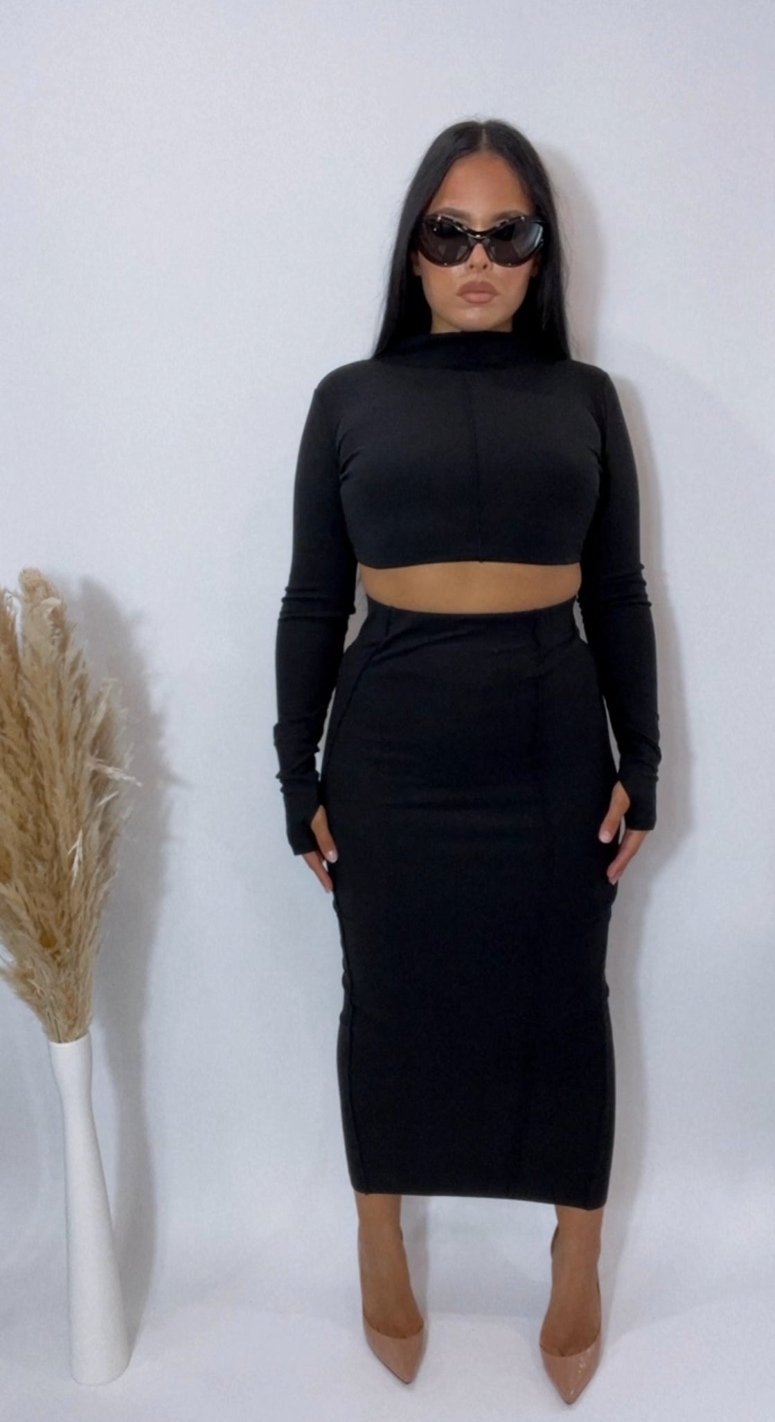 BBTM CHIC TIANA MARIE top in smoked black