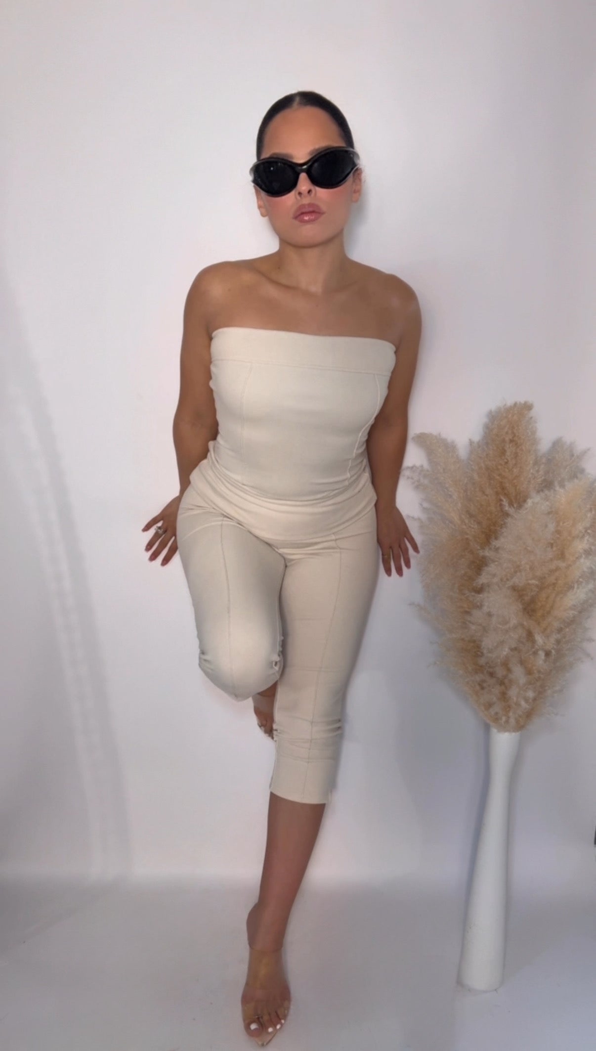 BBTM CHIC FOLD-OVER CAPRI CREAM