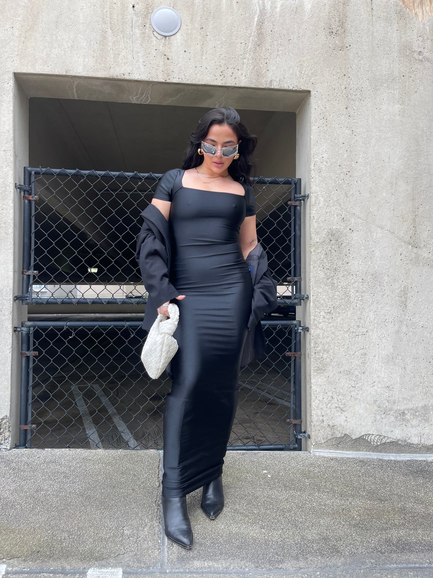 SUPER SPANDEX BLACK MAXI DRESS