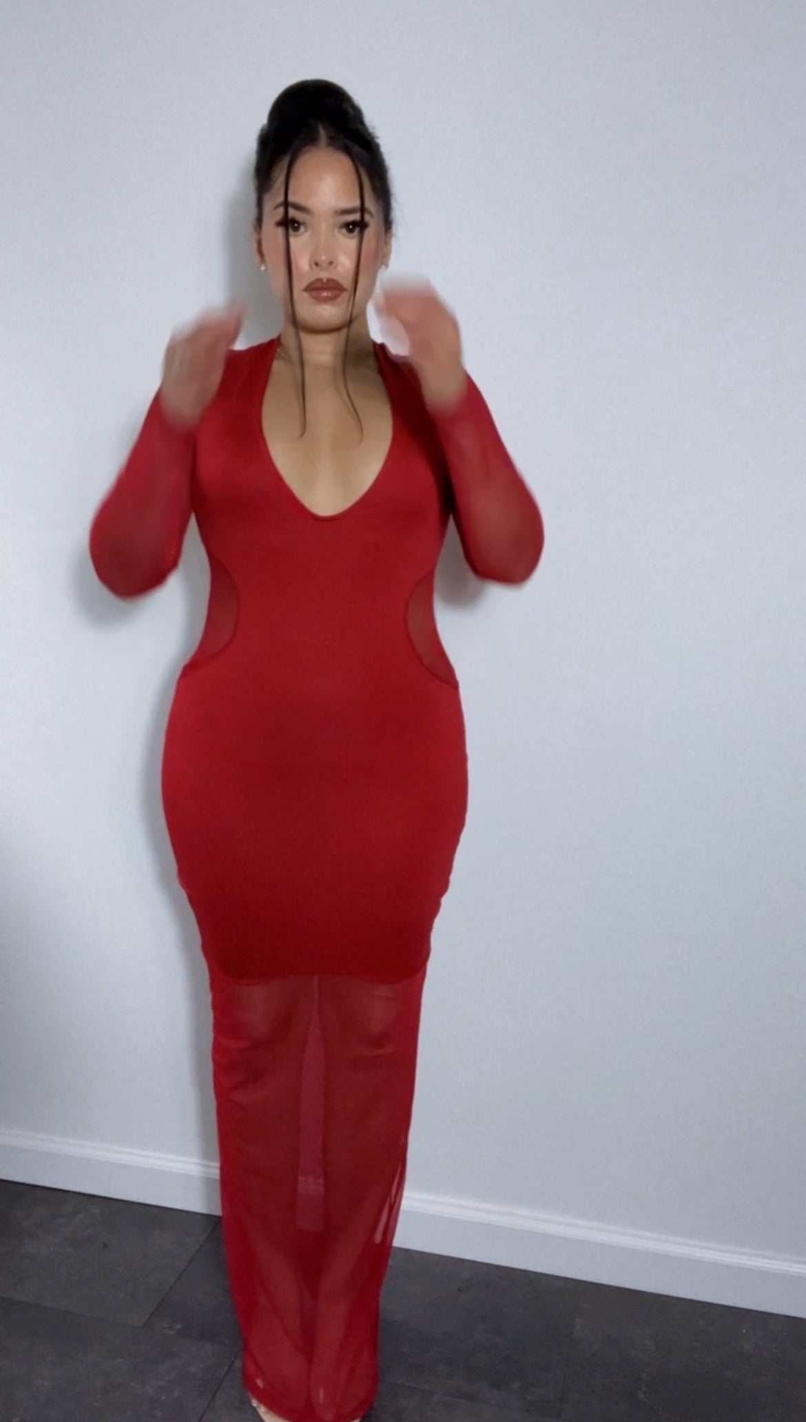 Lucky red mesh dress