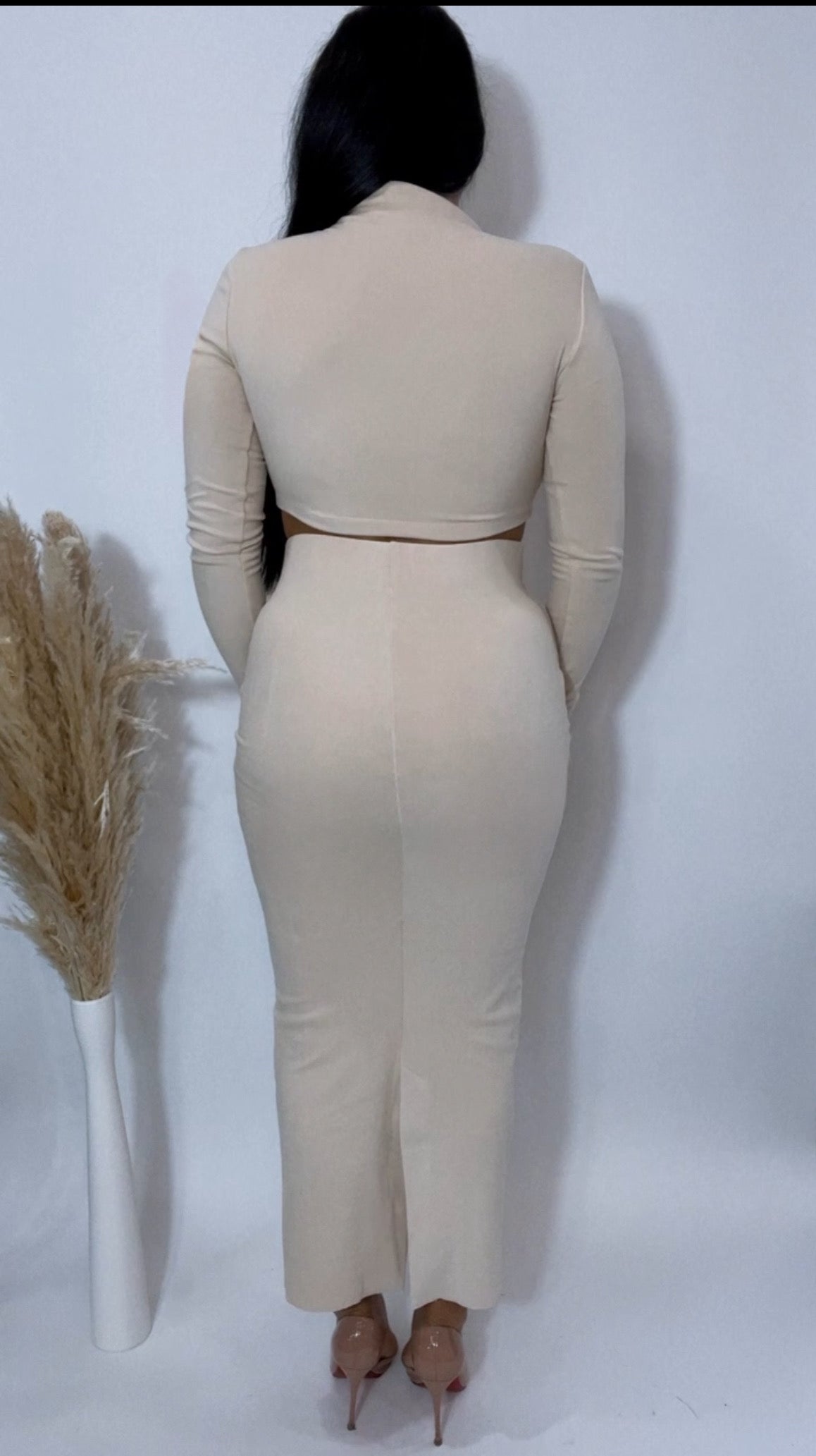 BBTM TIANA MARIE CHIC PENCIL SKIRT in creamy taupe