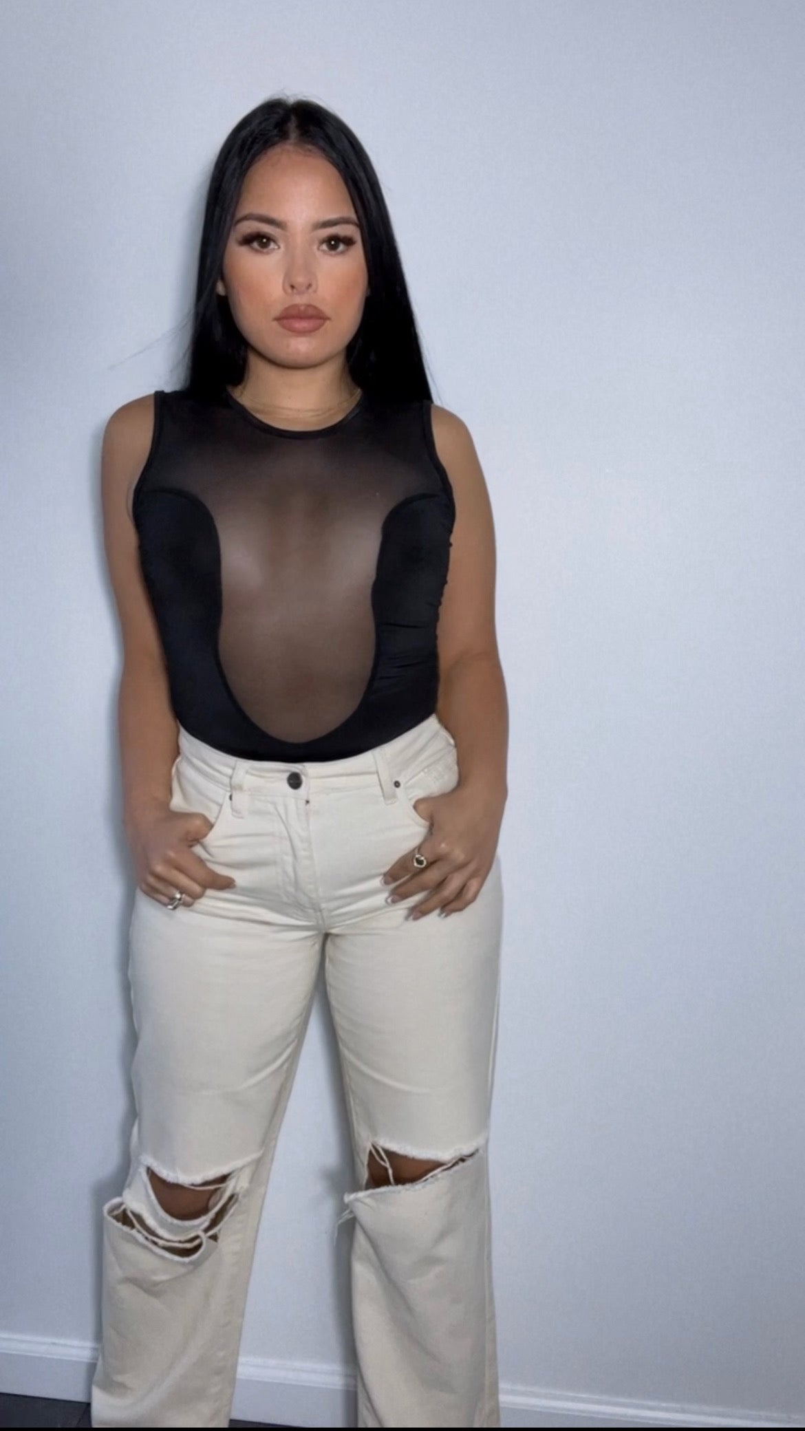 BEAUTIFIED MESH bodysuit