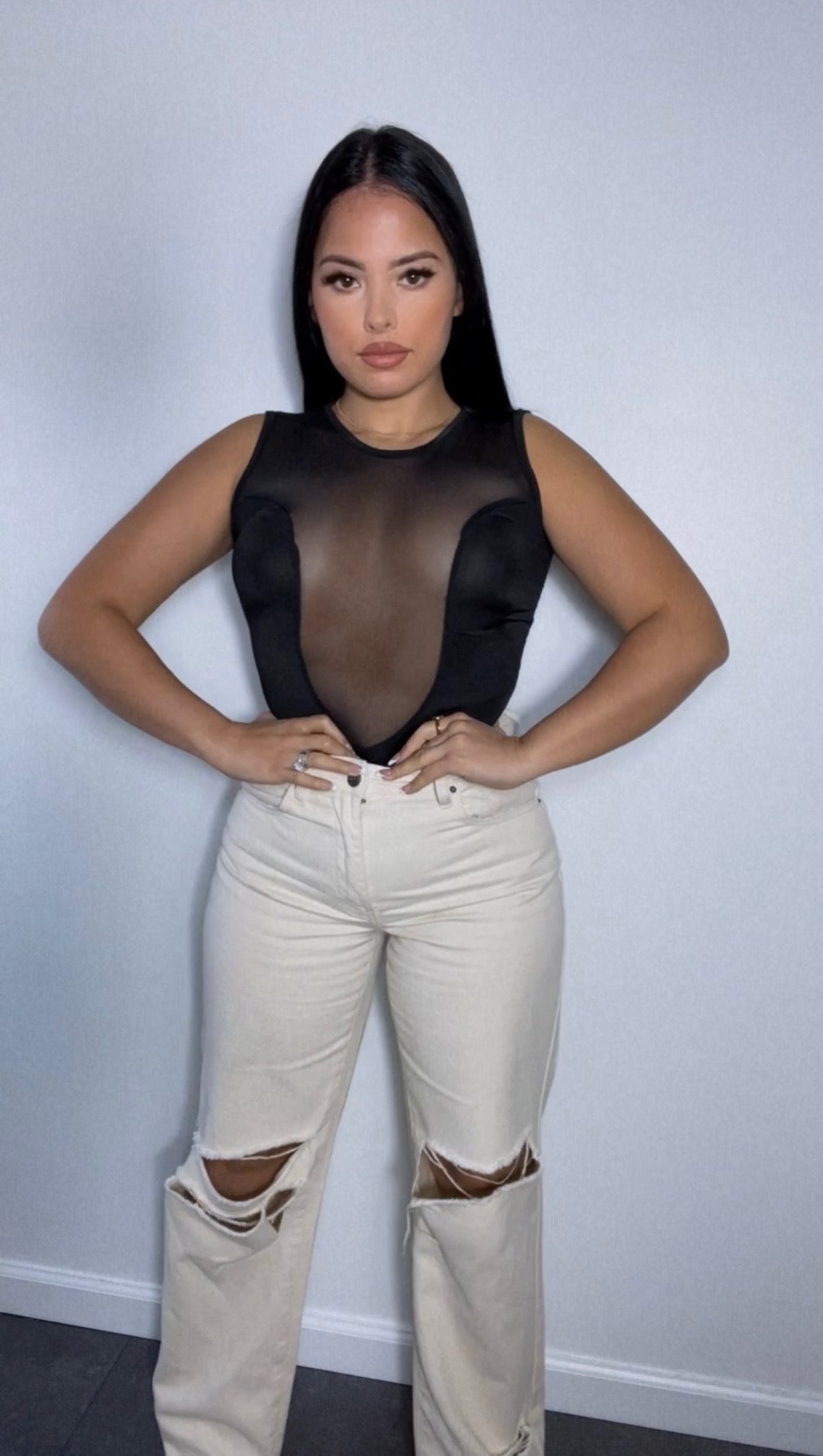 BEAUTIFIED MESH bodysuit