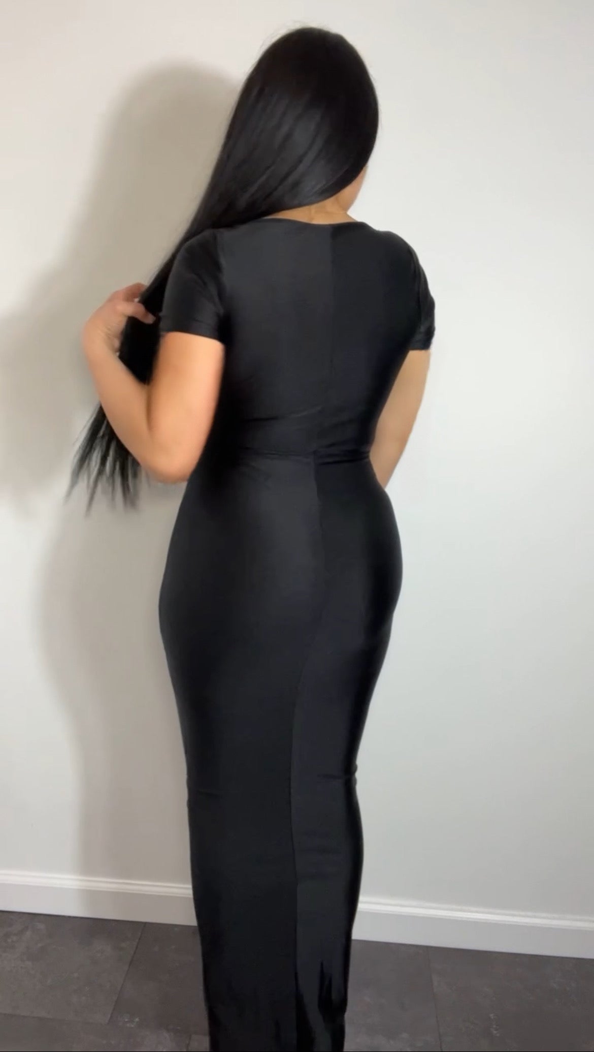 SUPER SPANDEX BLACK MAXI DRESS