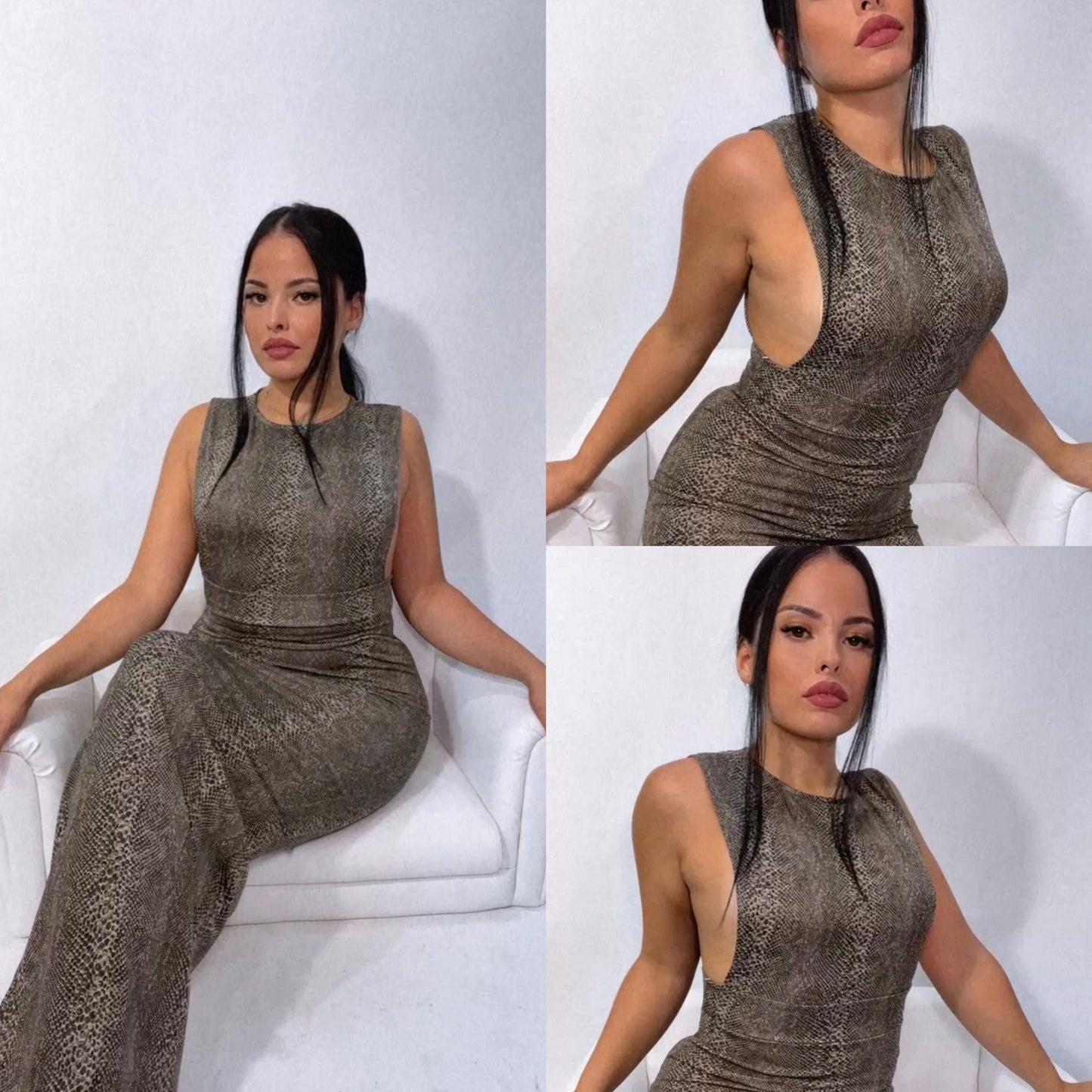 THE UNCAGED SNAKE LONG MAXI DRESS