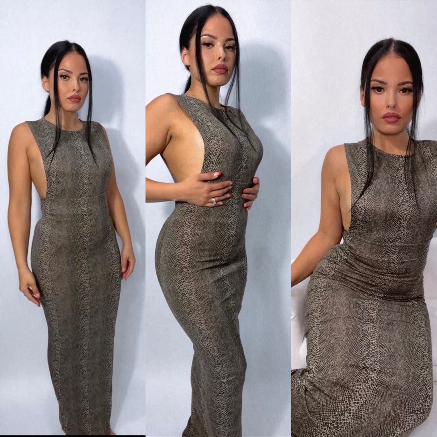 THE UNCAGED SNAKE LONG MAXI DRESS