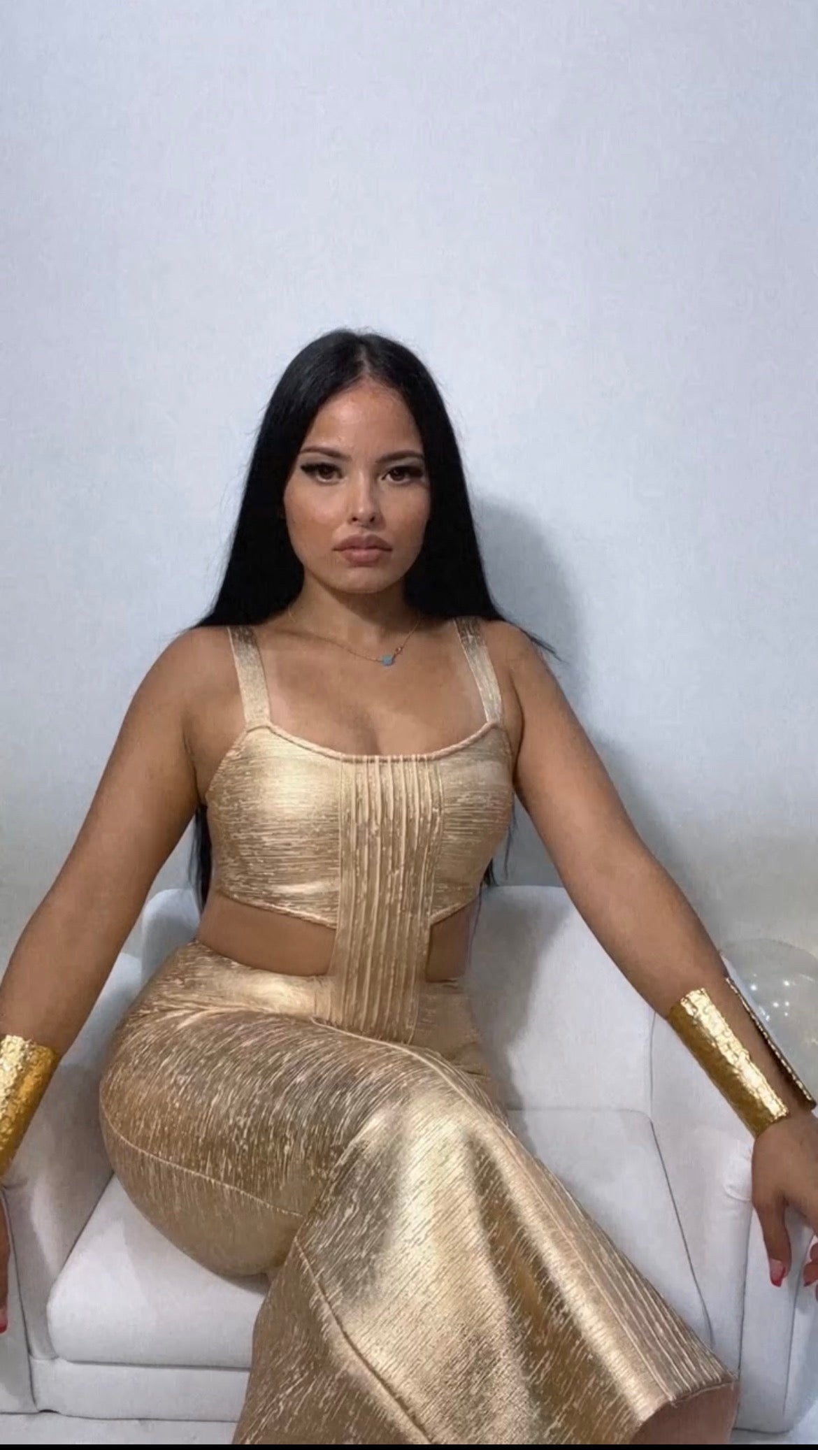 THE GOLD BANDAGE DRESS