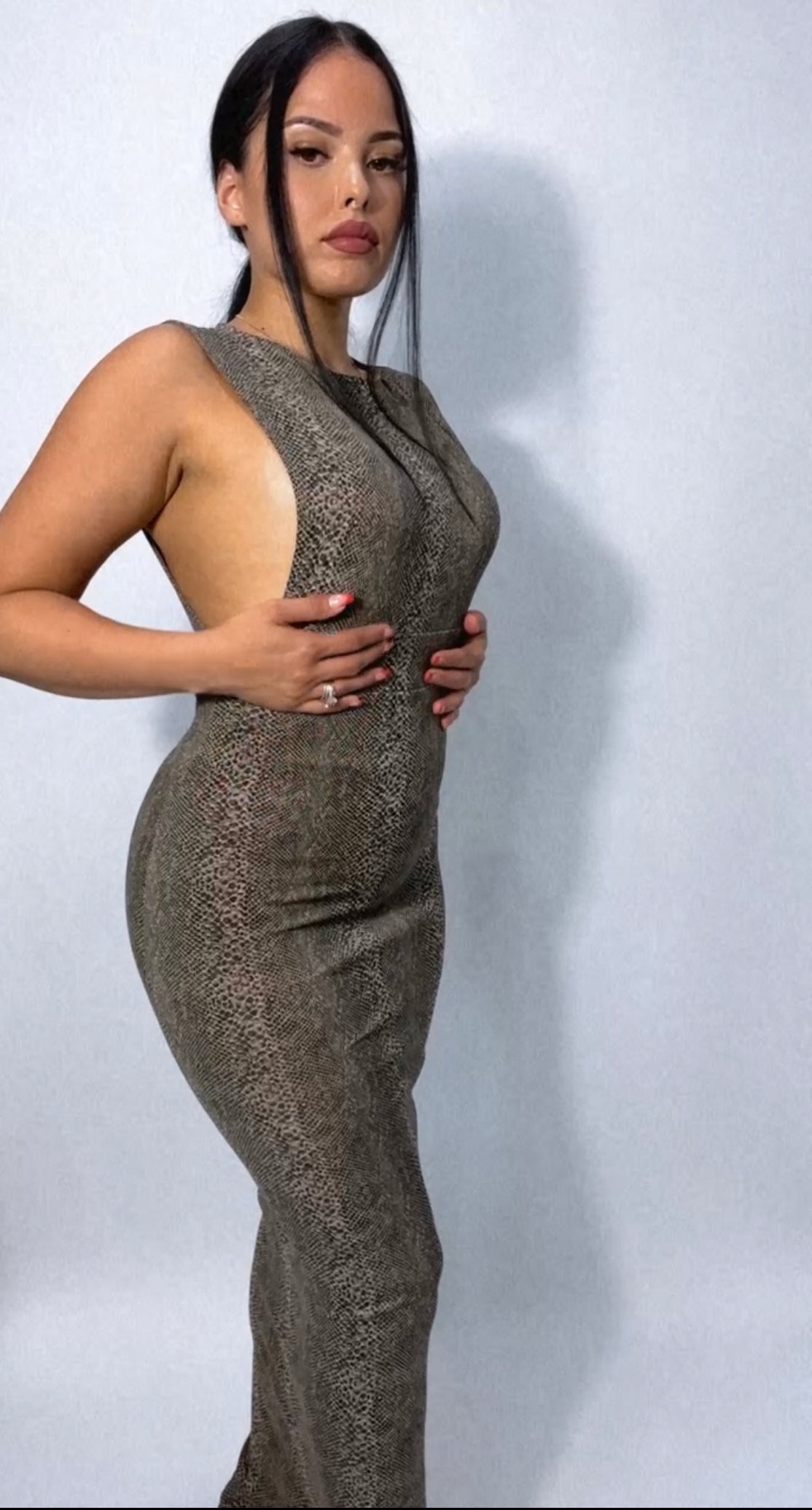 THE UNCAGED SNAKE LONG MAXI DRESS