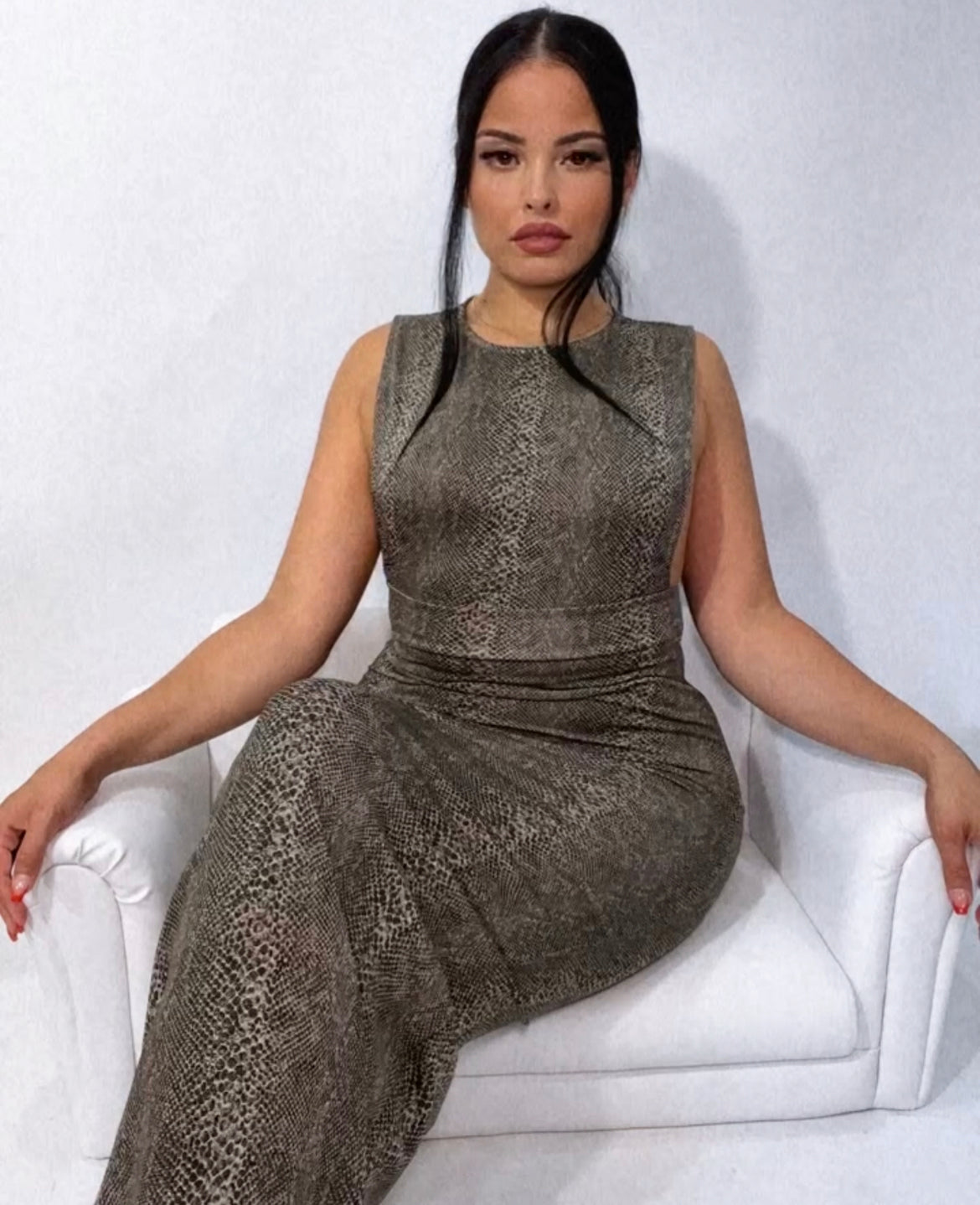 THE UNCAGED SNAKE LONG MAXI DRESS