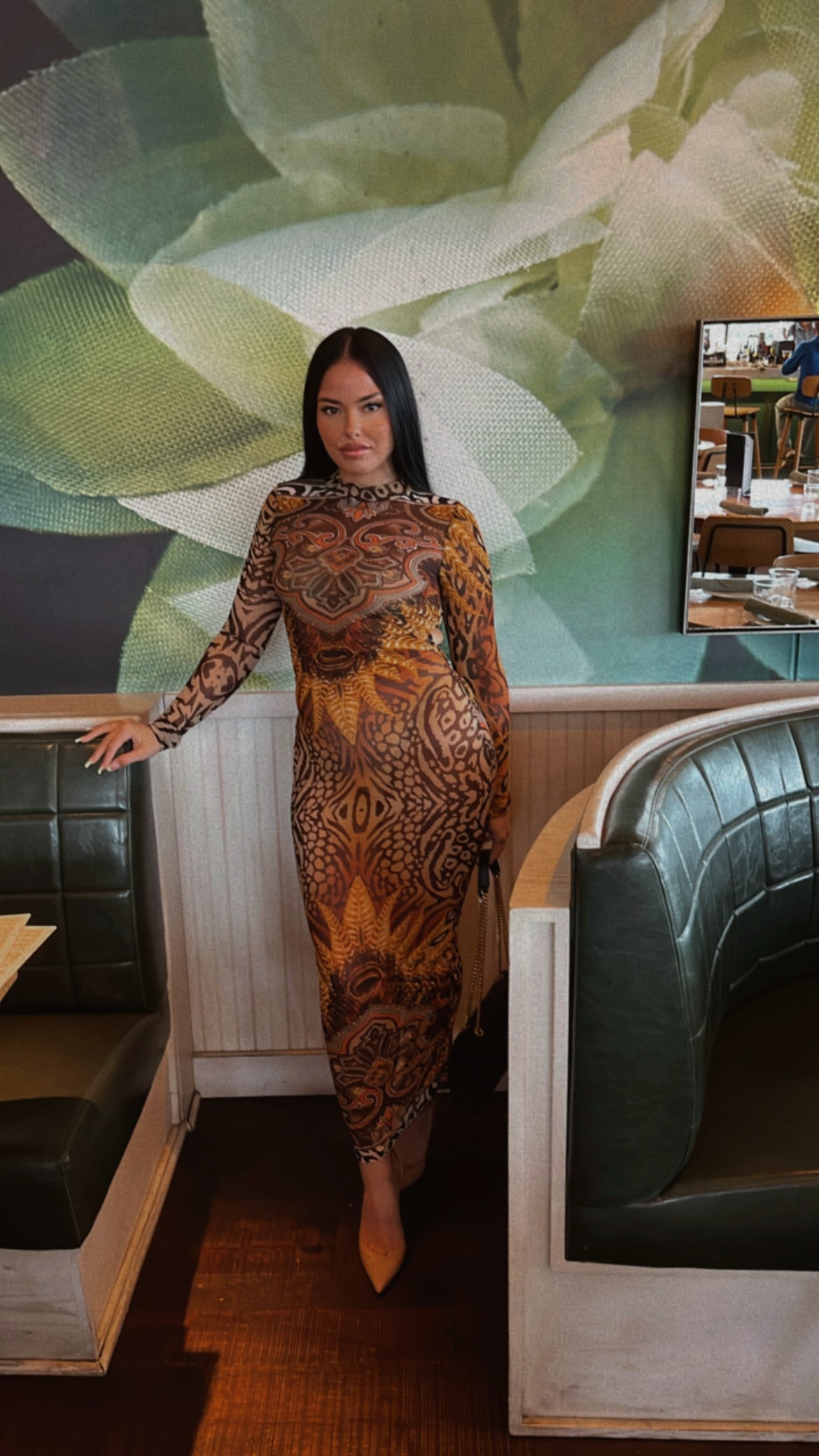 “THE UNCAGED LIONESS” mesh open back tie dress