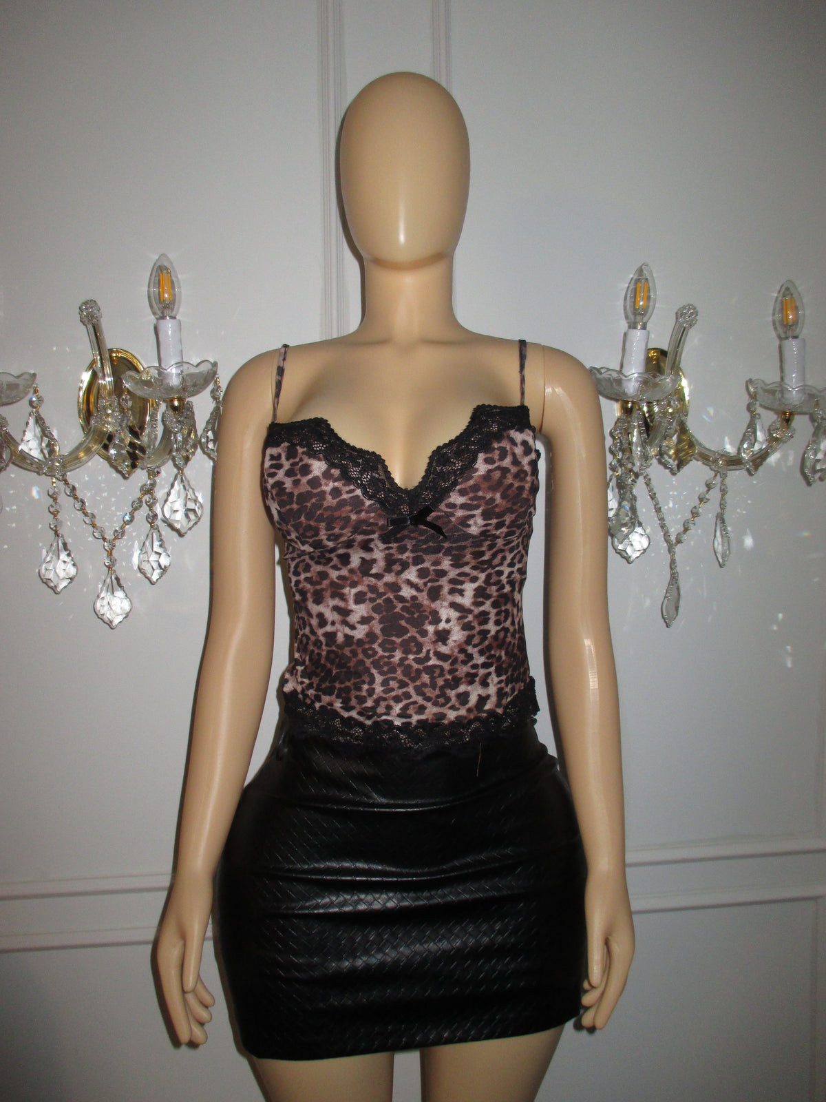 BBTM leopard tank top black