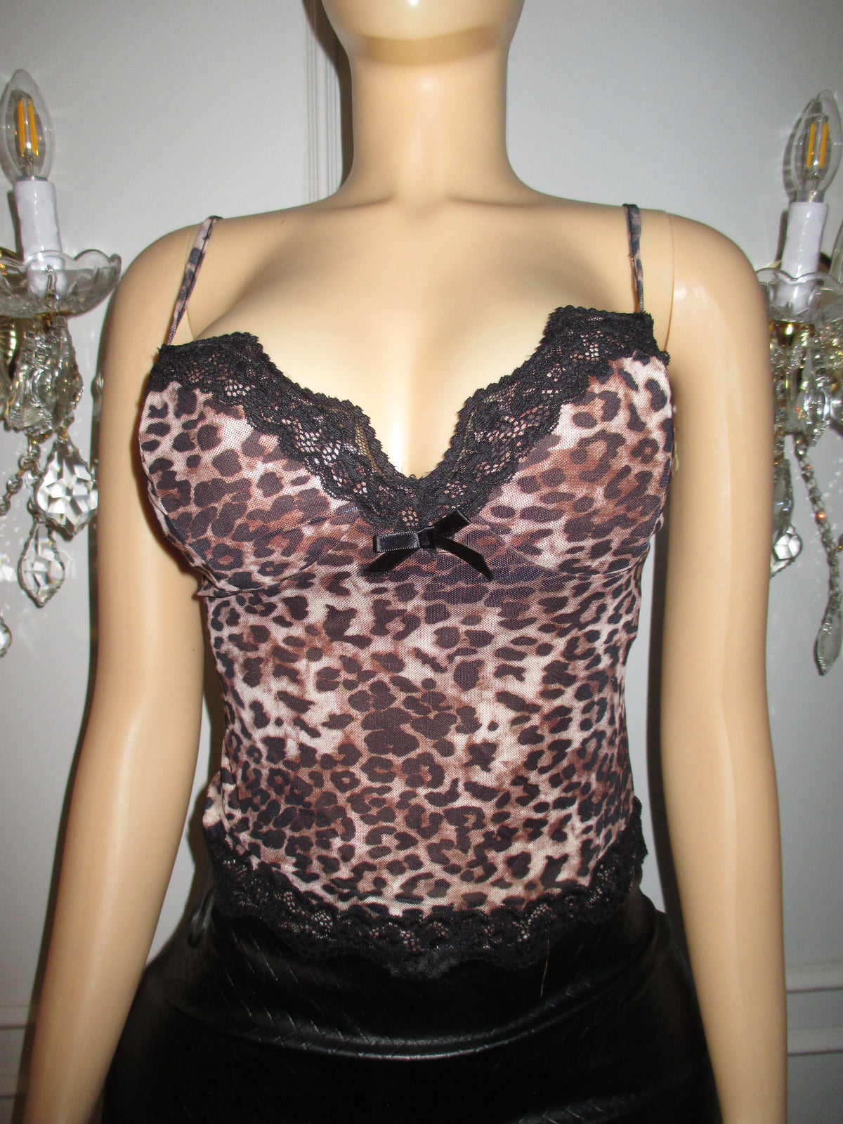 BBTM leopard tank top black