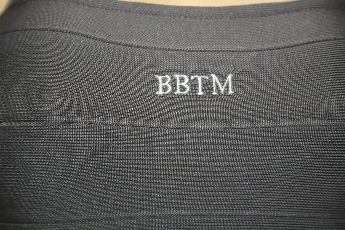 BBTM logo bandage halter dress dark silver/grey
