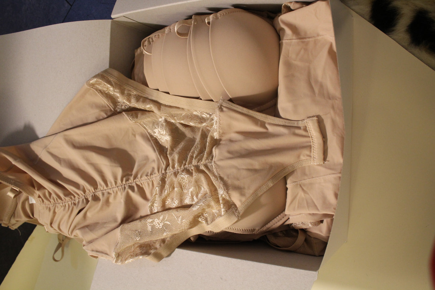 BBTM shapewear skin nude #1 floral mesh bodysuit