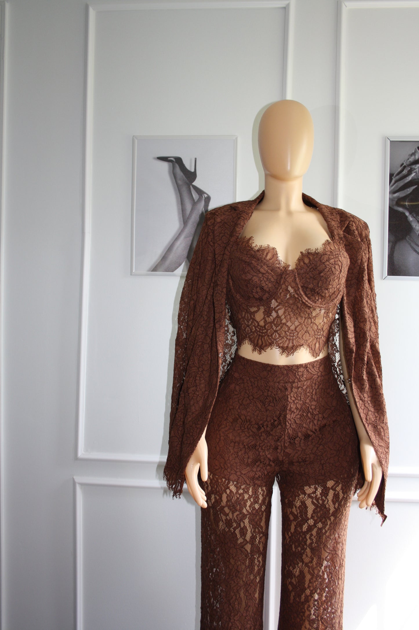 BBTM mocha modern/sexy blazer 3 piece set