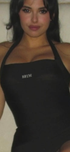 BBTM logo bandage halter dress black