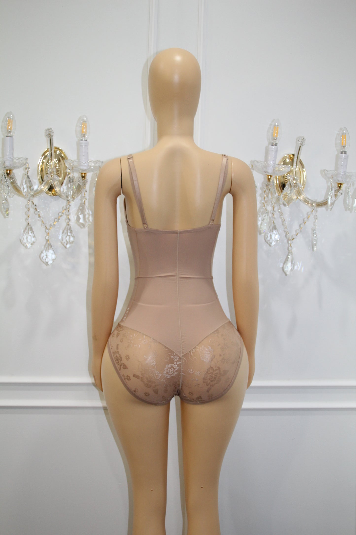 BBTM shapewear skin nude #1 floral mesh bodysuit