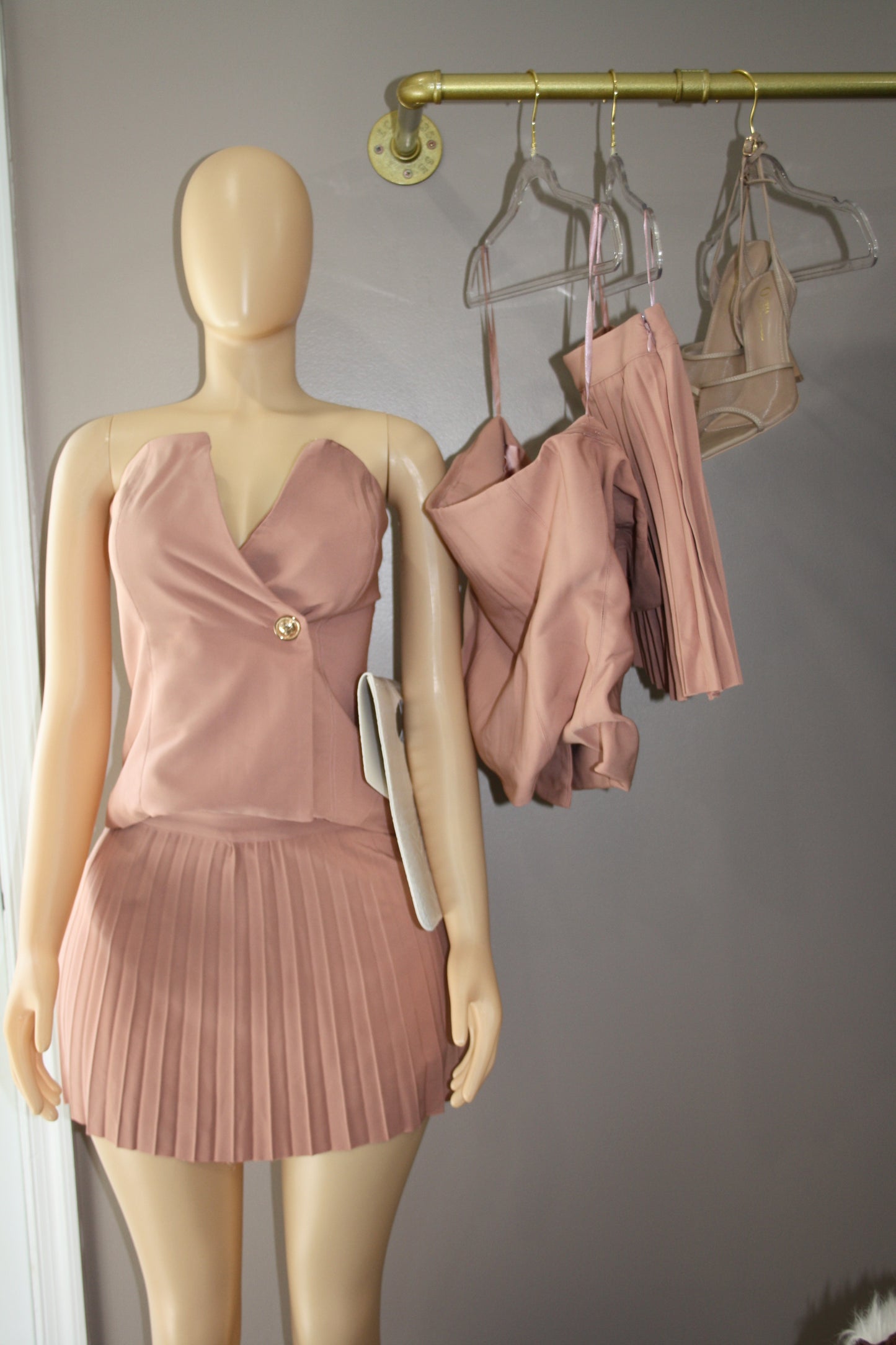 BBTM peachy pink mini skirt
