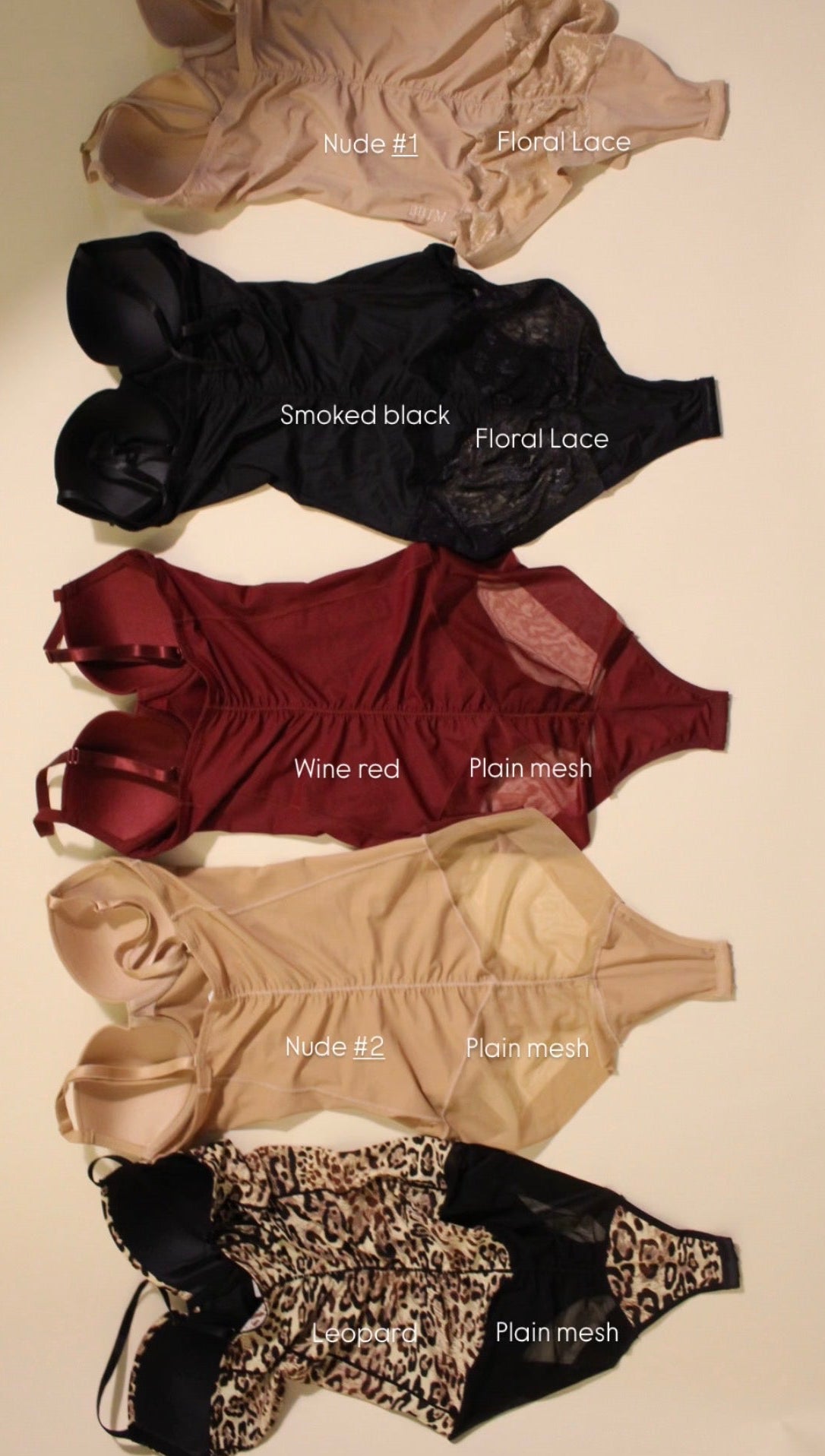 BBTM shapewear skin nude #1 floral mesh bodysuit