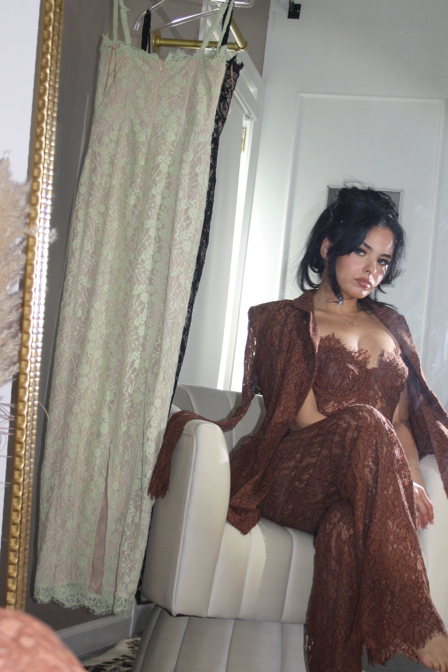 BBTM mocha modern/sexy blazer 3 piece set