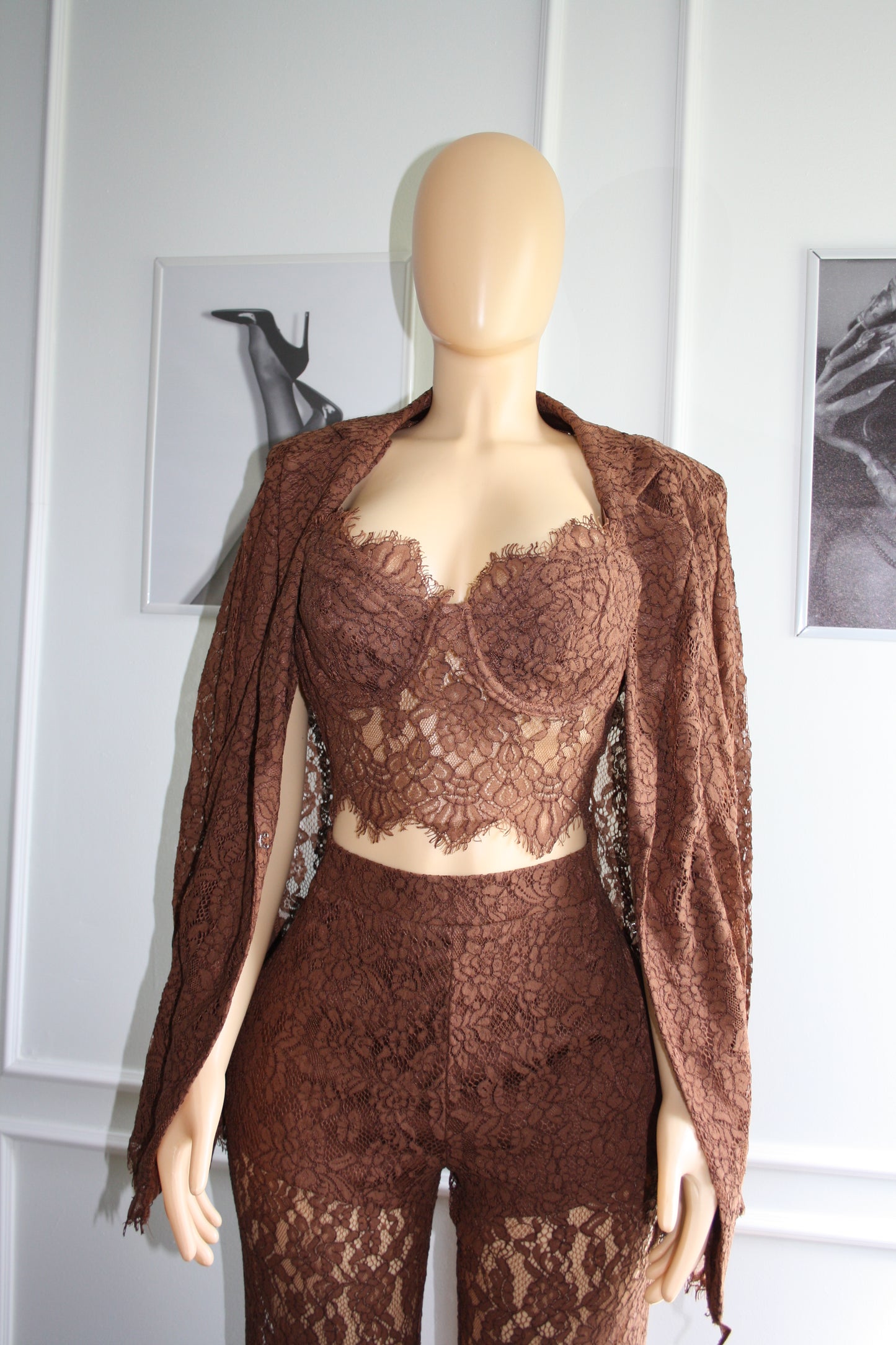 BBTM mocha modern/sexy blazer 3 piece set