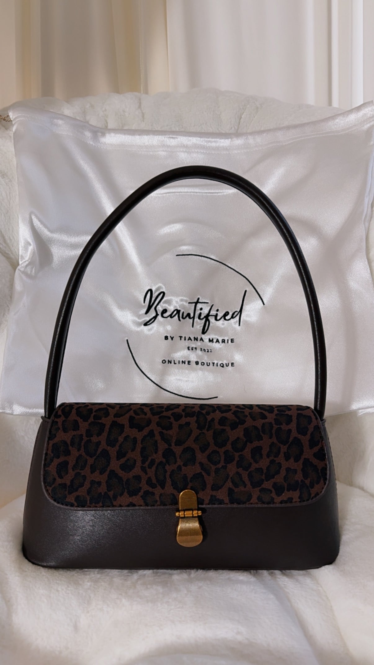 The Gabriella leopard dark brown bag