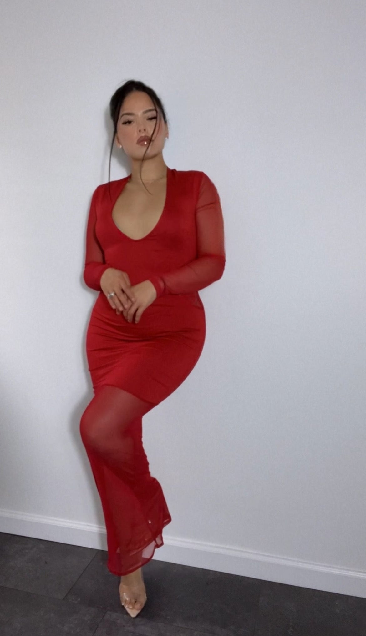 Lucky red mesh dress