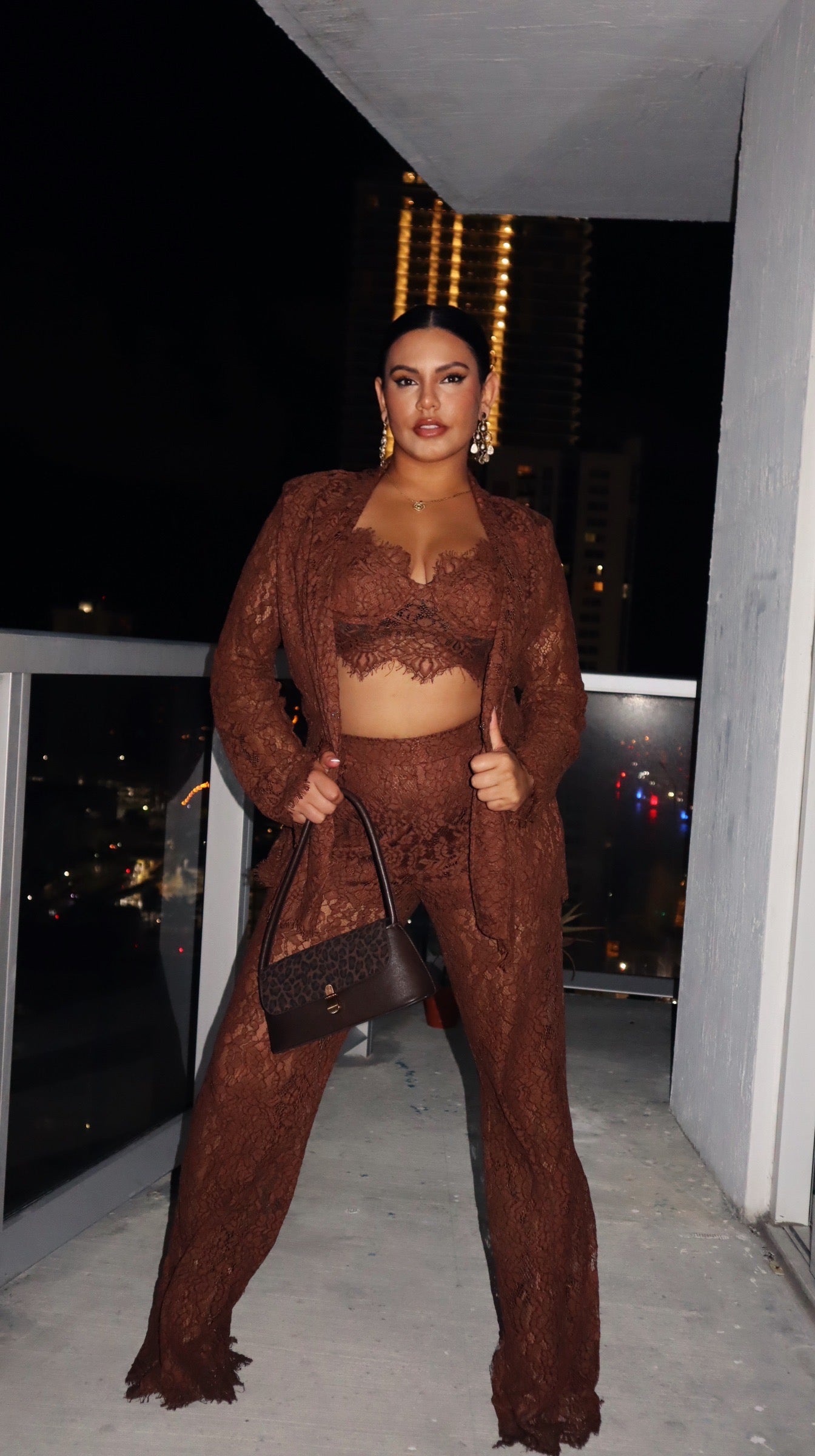 BBTM mocha modern/sexy blazer 3 piece set
