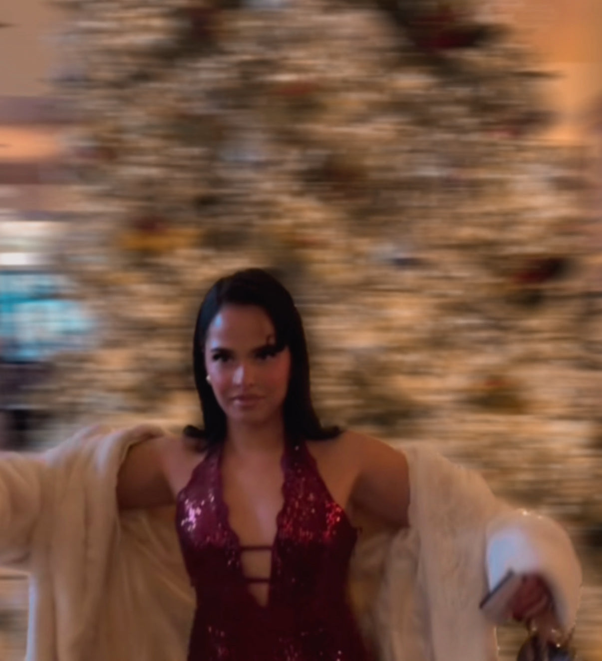 BBTM HOLIDAY red sequin lace dress