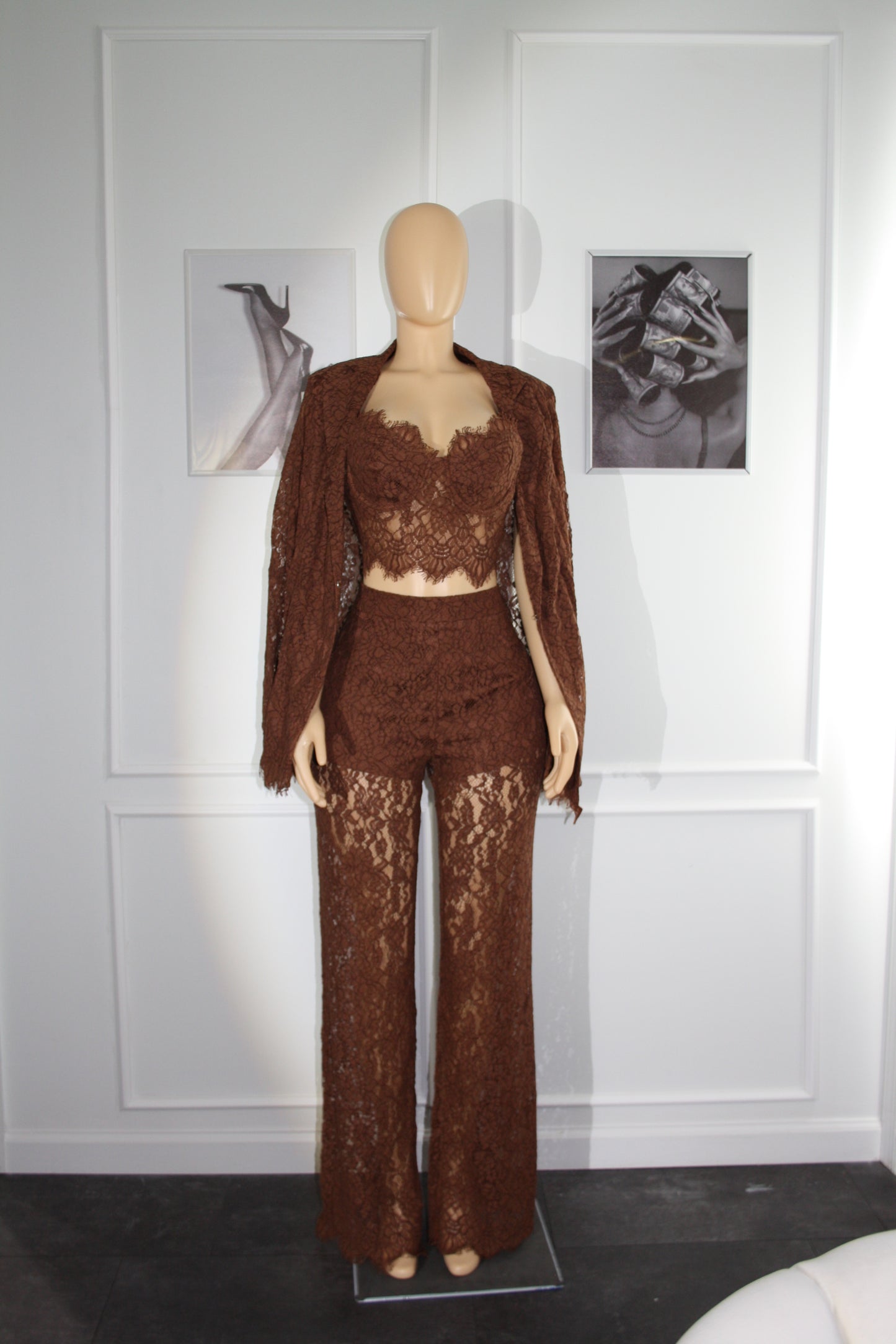 BBTM mocha modern/sexy blazer 3 piece set