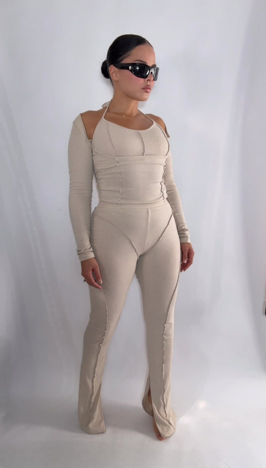 BBTM CHIC RIBBED CREAM BOTTOMS