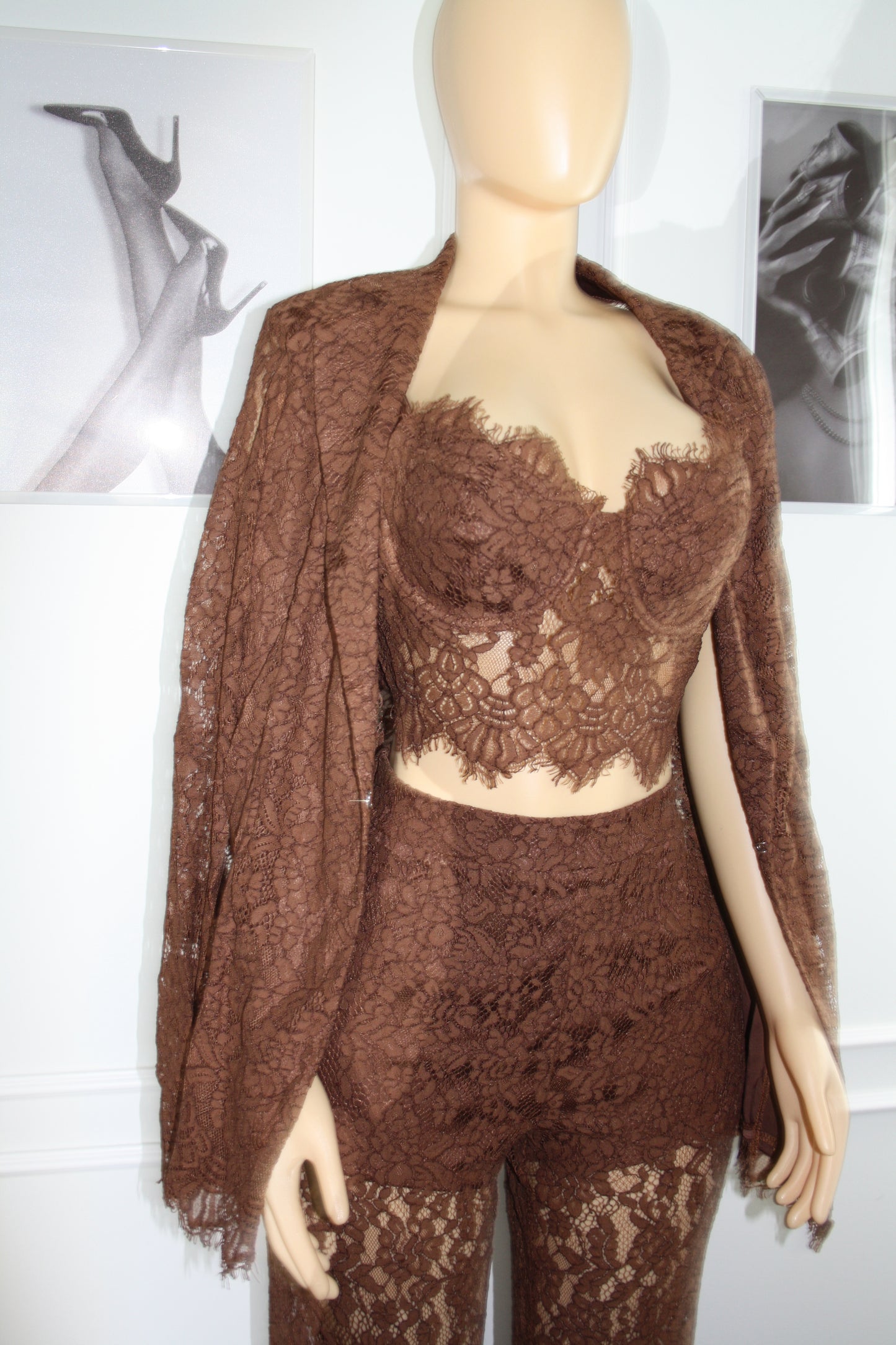 BBTM mocha modern/sexy blazer 3 piece set
