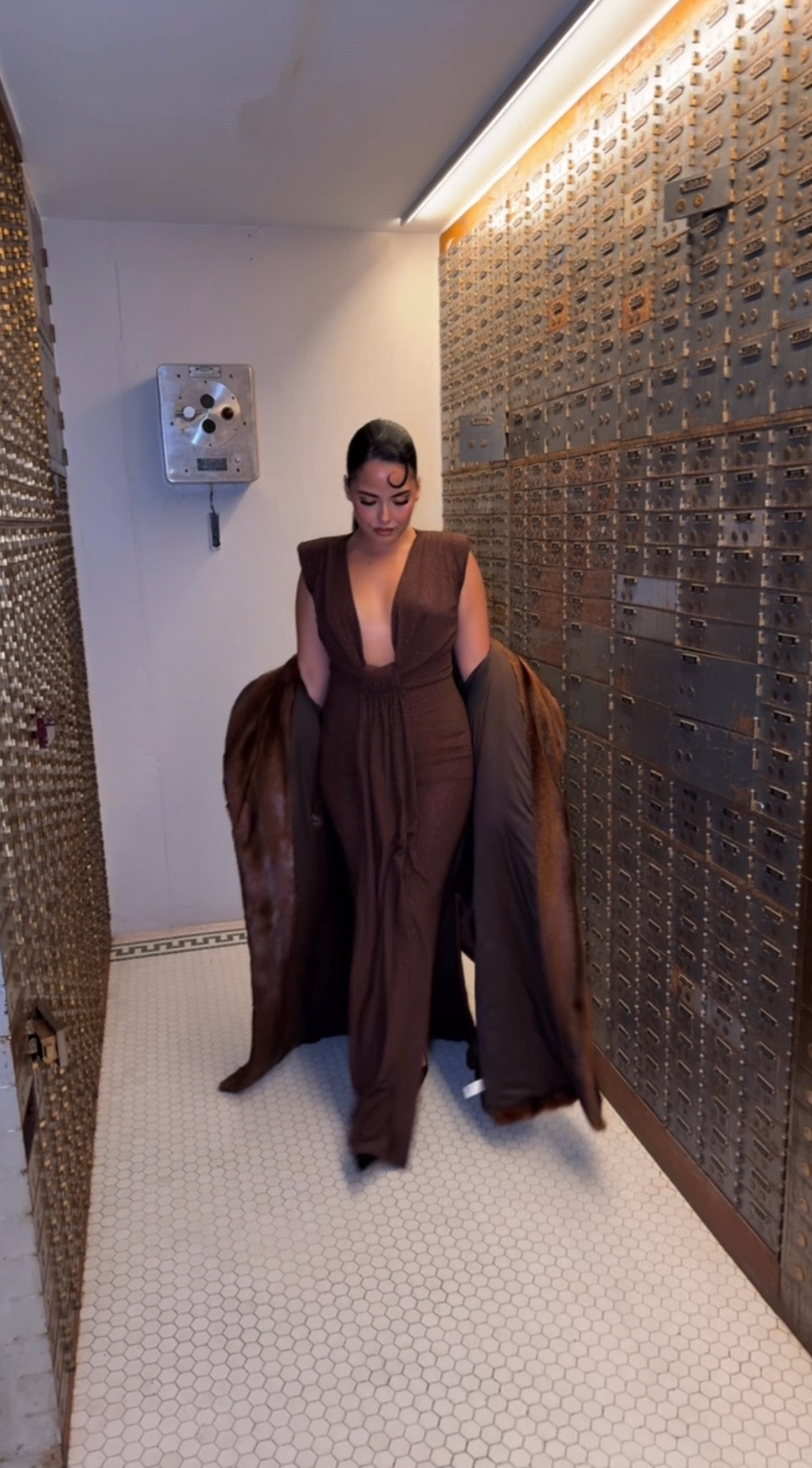 BBTM shimmer brown long dress