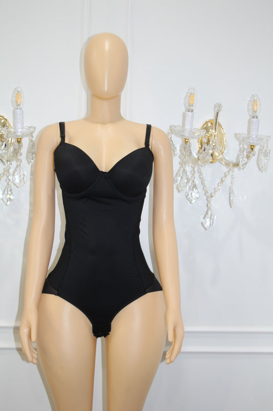 BBTM shapewear smoked black bodysuit mesh