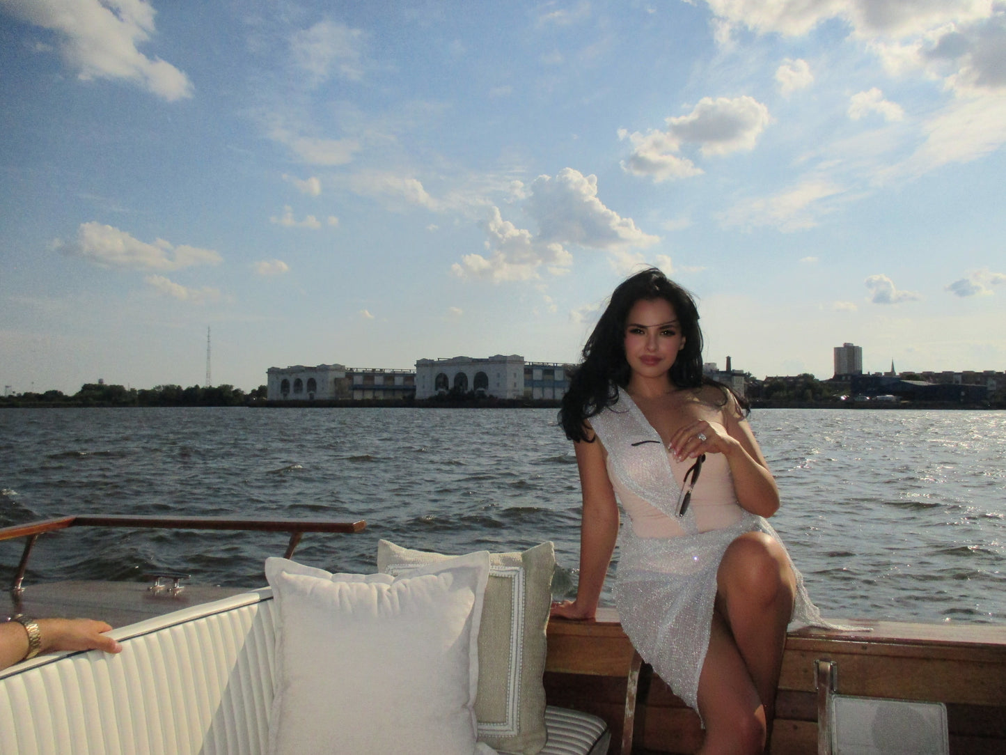 BBTM elevated nude/silver bodysuit