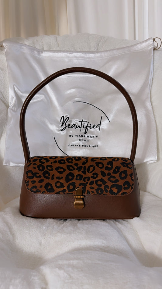 The Ashley light brown leopard shoulder bag