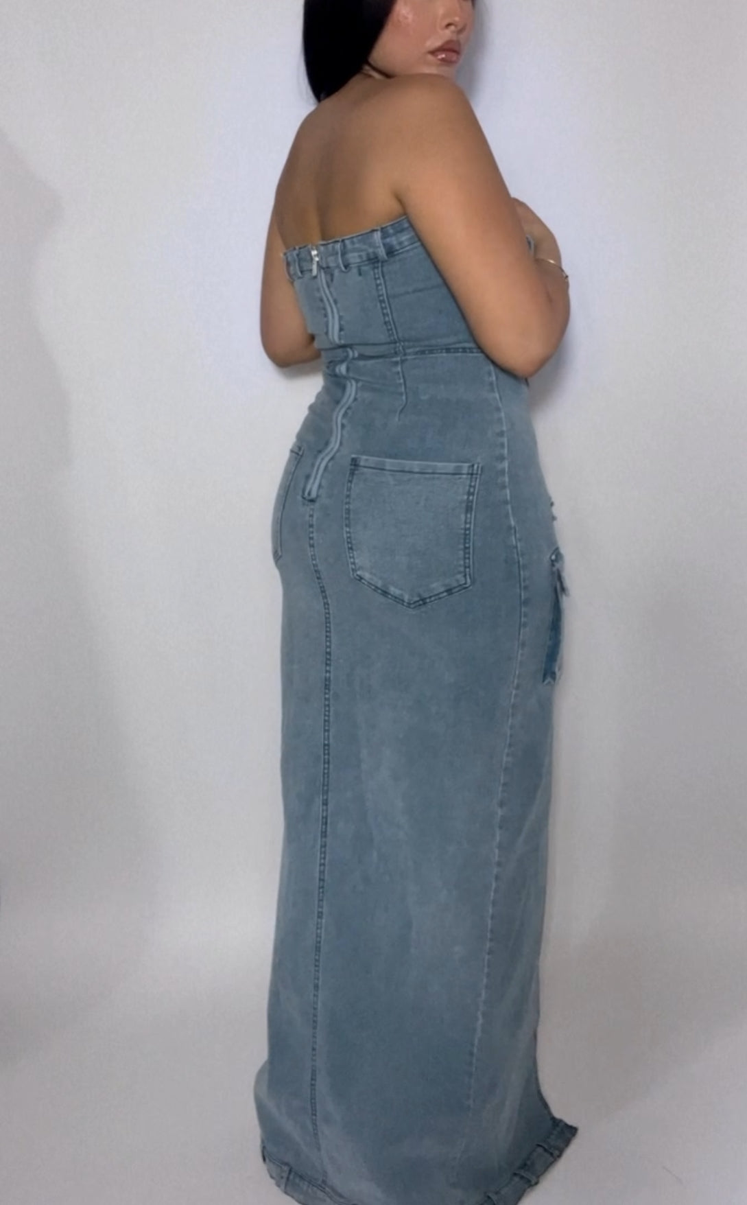 GODDESS DENIM DRESS