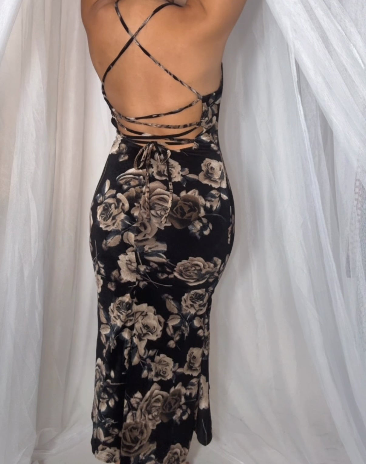 BBTM holiday black/gold velvet dress