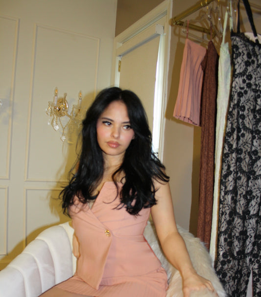 BBTM peachy pink wrap tube top