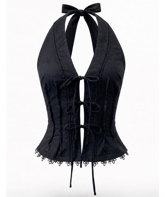 BBTM suiting halter top black